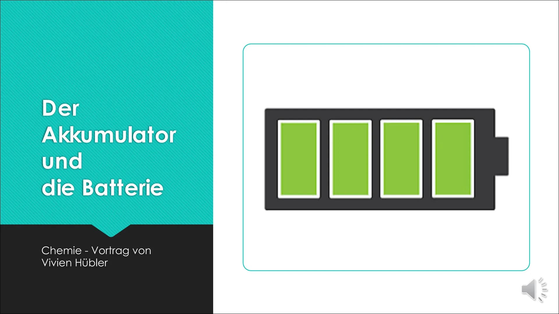 Der
Akkumulator
und
die Batterie
Chemie - Vortrag von
Vivien Hübler Gliederung
O 1. Akkumulatoren
O 1.1 Geschichtliches
O 1.2 Allgemeiner/Th