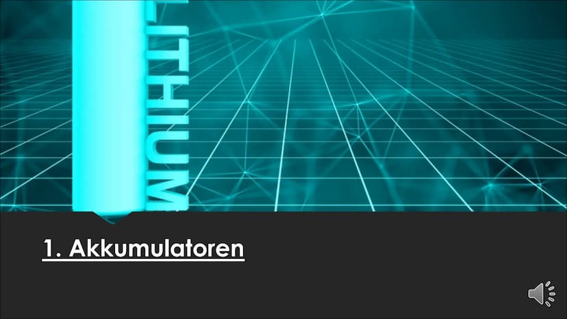 Der
Akkumulator
und
die Batterie
Chemie - Vortrag von
Vivien Hübler Gliederung
O 1. Akkumulatoren
O 1.1 Geschichtliches
O 1.2 Allgemeiner/Th