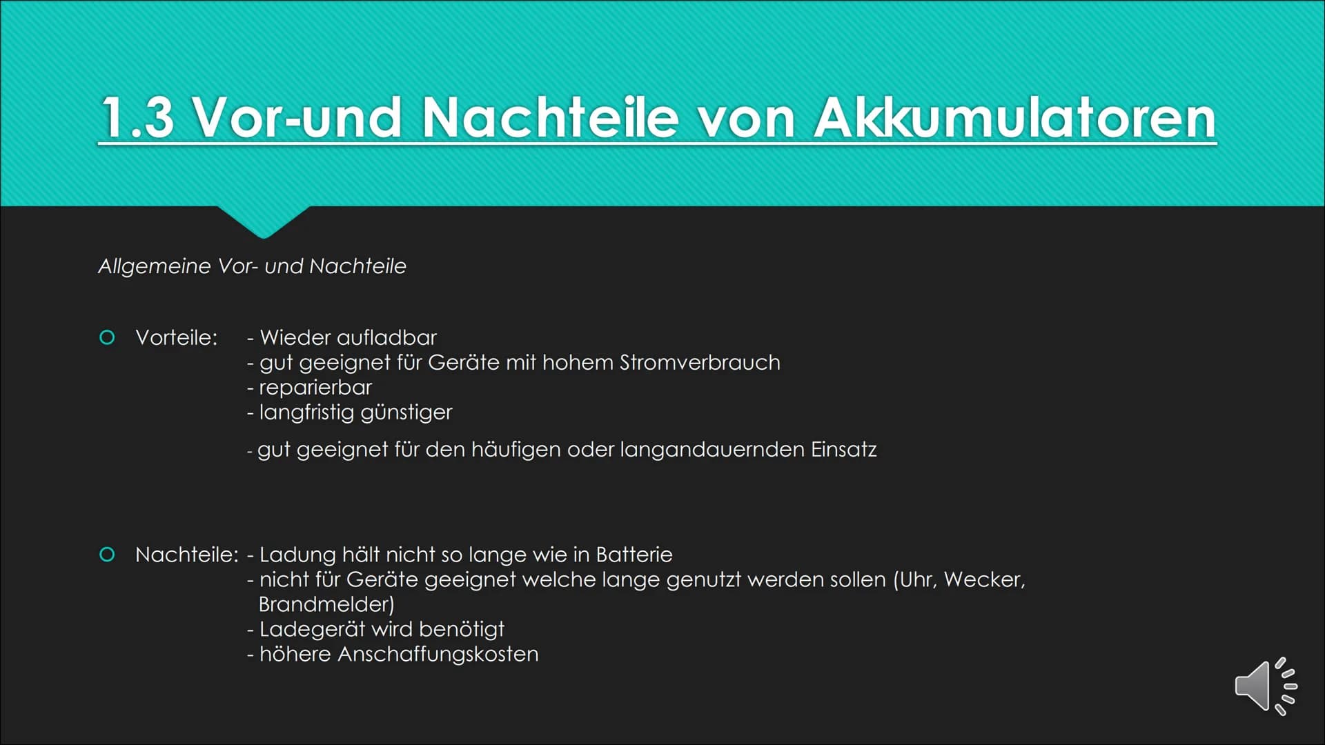 Der
Akkumulator
und
die Batterie
Chemie - Vortrag von
Vivien Hübler Gliederung
O 1. Akkumulatoren
O 1.1 Geschichtliches
O 1.2 Allgemeiner/Th