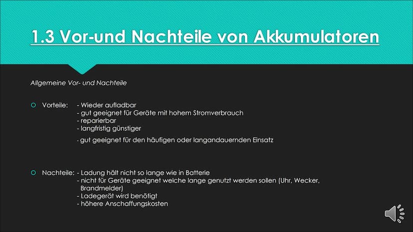 Der
Akkumulator
und
die Batterie
Chemie - Vortrag von
Vivien Hübler Gliederung
O 1. Akkumulatoren
O 1.1 Geschichtliches
O 1.2 Allgemeiner/Th