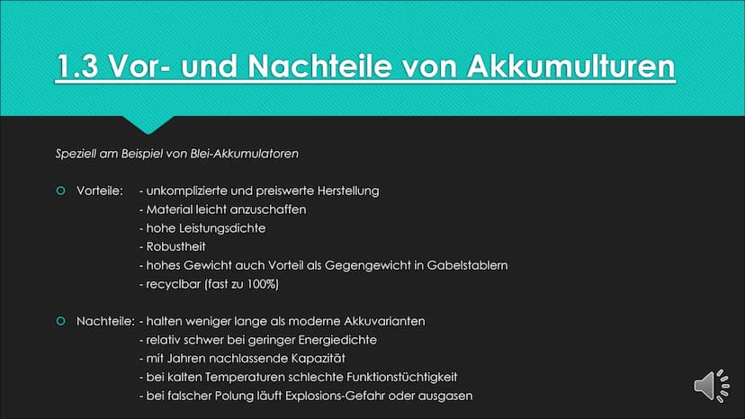 Der
Akkumulator
und
die Batterie
Chemie - Vortrag von
Vivien Hübler Gliederung
O 1. Akkumulatoren
O 1.1 Geschichtliches
O 1.2 Allgemeiner/Th