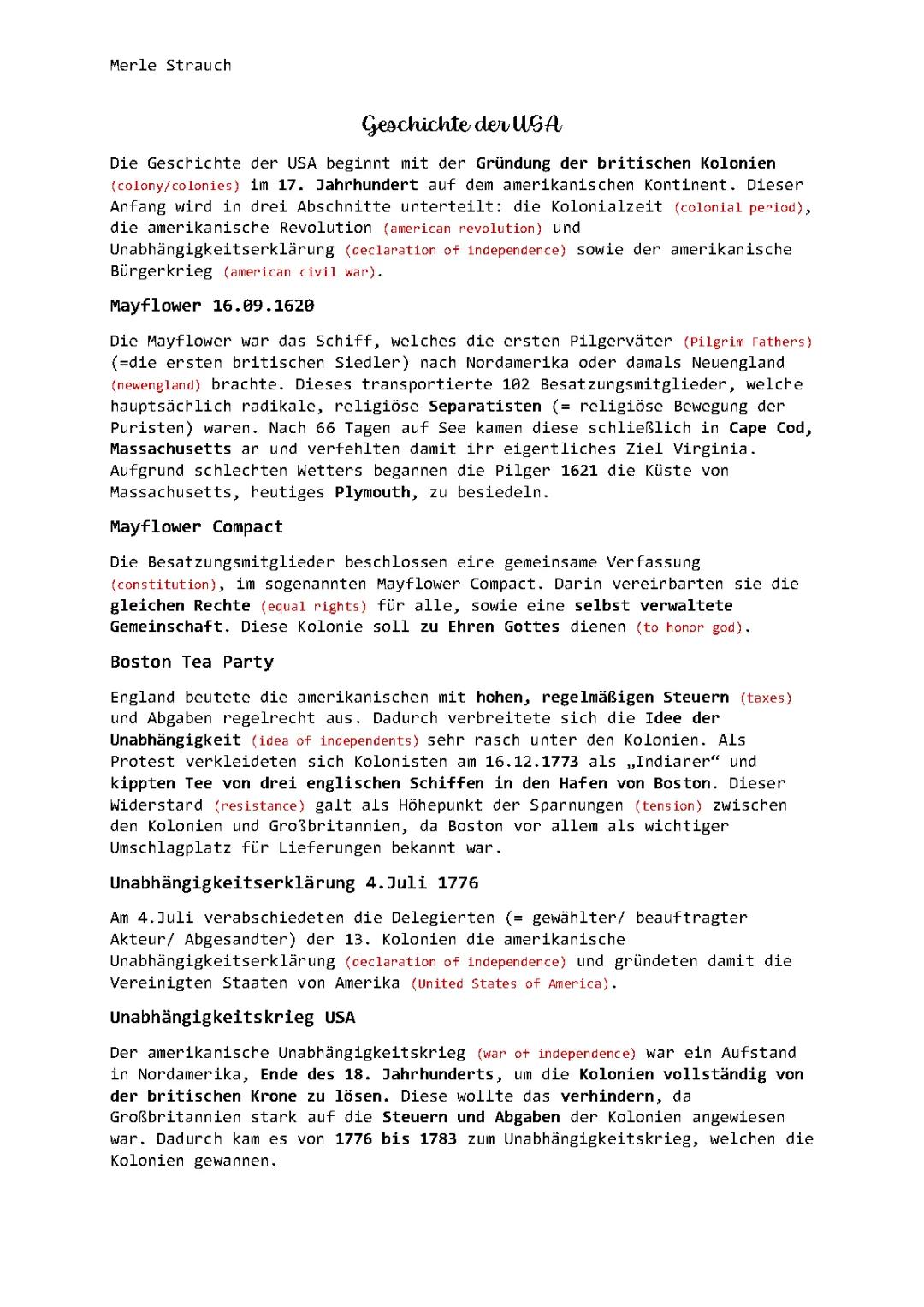 Amerikanische Geschichte 