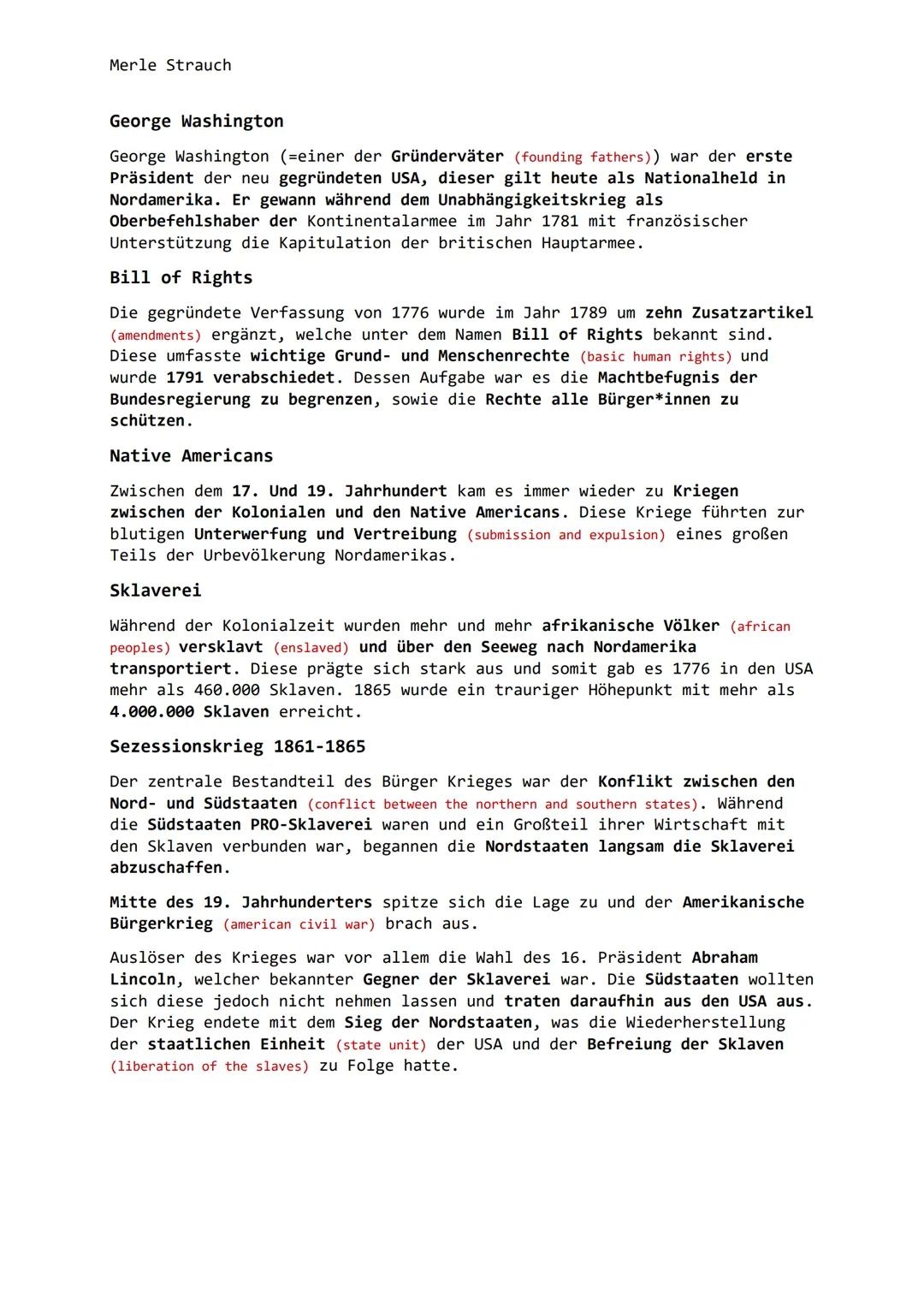 Merle Strauch
Geschichte der USA
Die Geschichte der USA beginnt mit der Gründung der britischen Kolonien
(colony/colonies) im 17. Jahrhunder