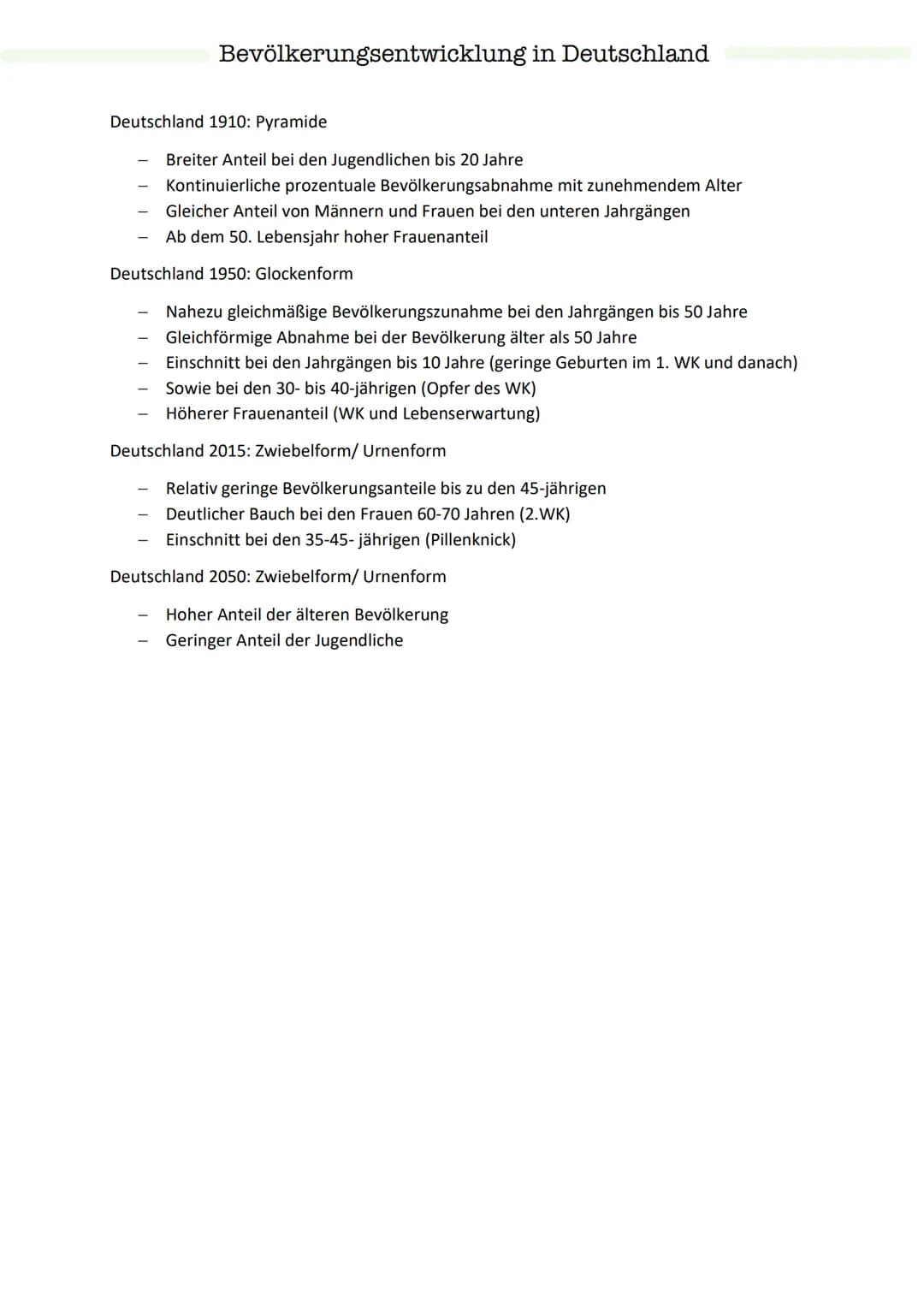 DEUTSCHLAND IN EUROPA
Raummodul 1: Deutschland in Europa
Inhaltliche Schwerpunkte:
• Bevölkerungsverteilung, -struktur und -entwicklung ✓
. 
