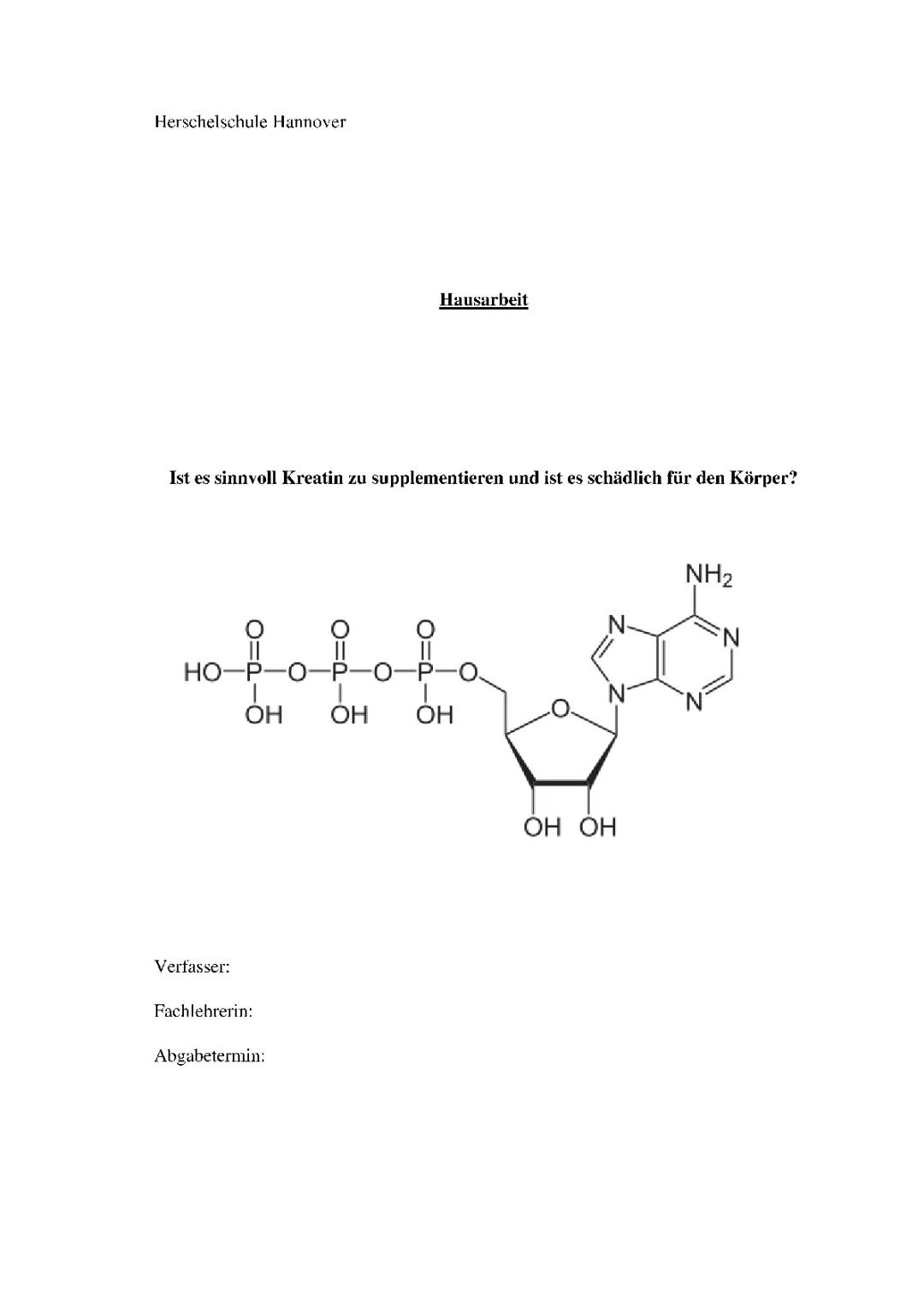Kreatinsupplement: Vor- und Nachteile in der Hausarbeit betrachtet