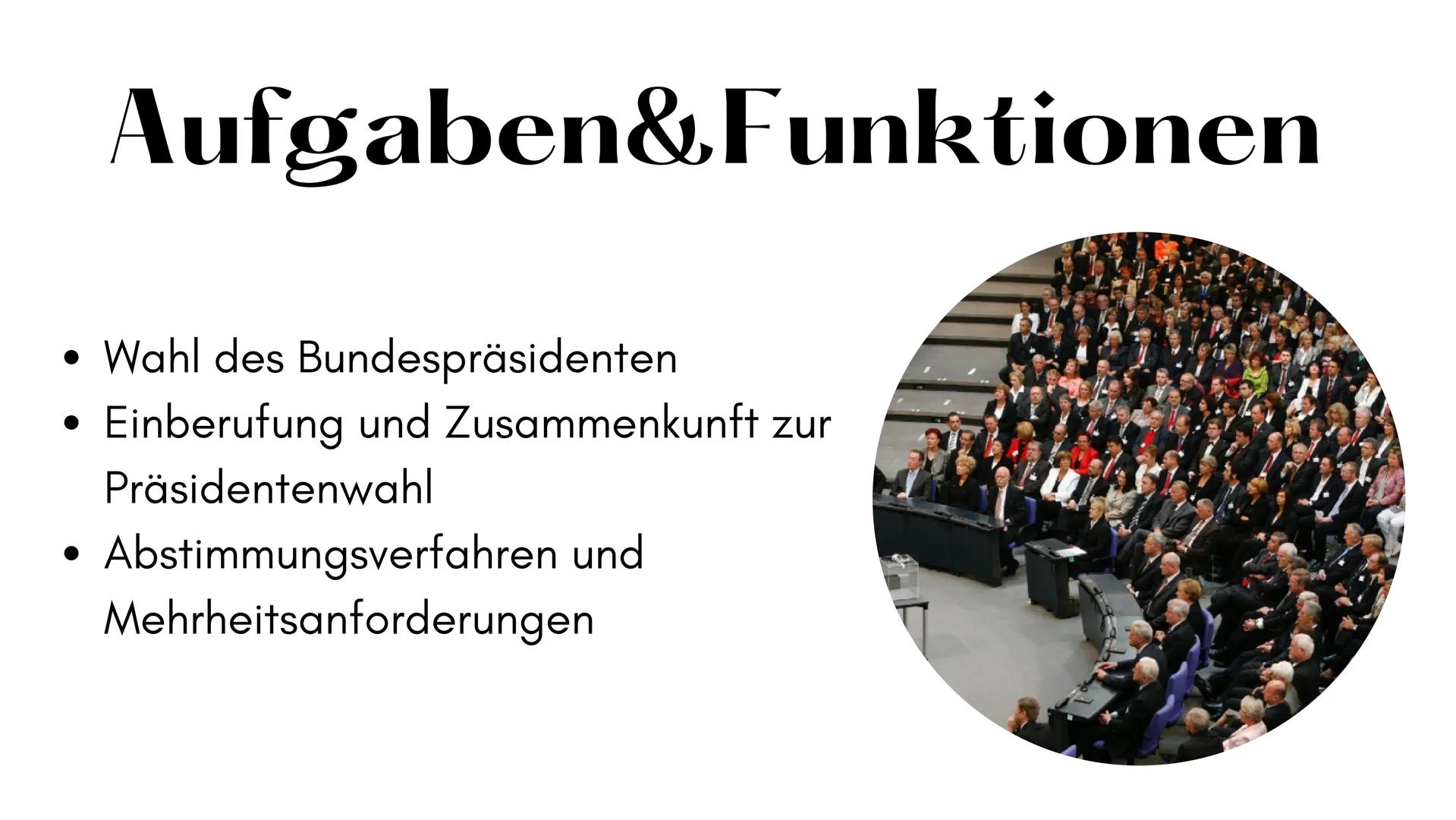 Bundespräsident/
Bundesversammlung Gliederung
1. ALLGEMEINE INFORMATIONEN
2. BISHERIGE BUNDESPRÄSIDENTEN
3.
4. AKTUALITÄT
5. BUNDESPRÄSIDENT