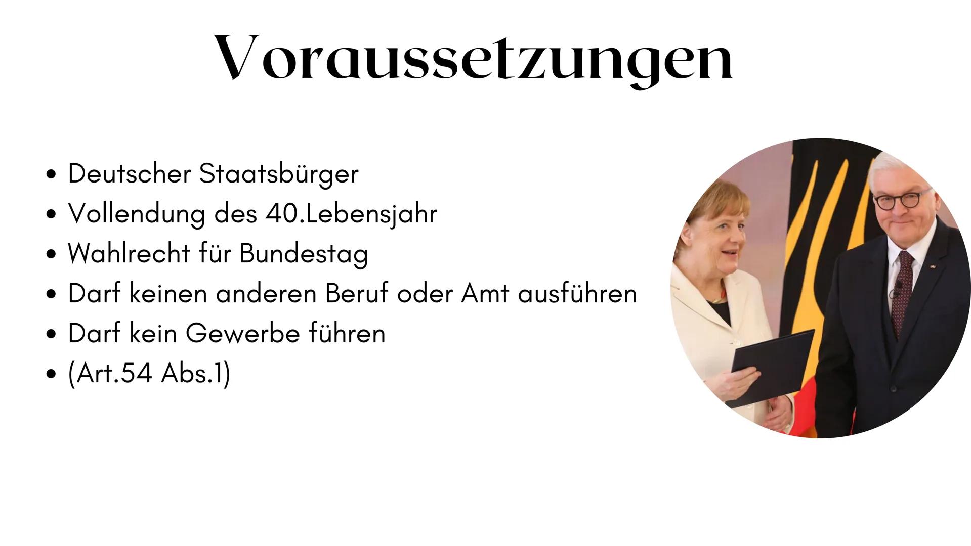 Bundespräsident/
Bundesversammlung Gliederung
1. ALLGEMEINE INFORMATIONEN
2. BISHERIGE BUNDESPRÄSIDENTEN
3.
4. AKTUALITÄT
5. BUNDESPRÄSIDENT