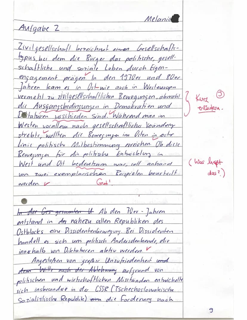 12_2: KA No. 1
Name:
Melanie.
●
0 Zugelassene Hilfsmittel: Operatorenliste, Taschenrechner
GESCHICHTE (Leistungsfach)
VP: 32/
36
✓
Thema: Sc