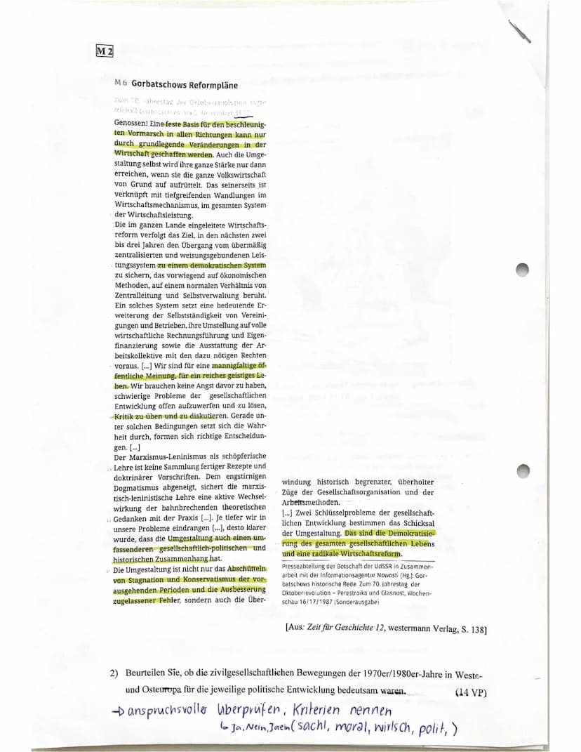 12_2: KA No. 1
Name:
Melanie.
●
0 Zugelassene Hilfsmittel: Operatorenliste, Taschenrechner
GESCHICHTE (Leistungsfach)
VP: 32/
36
✓
Thema: Sc