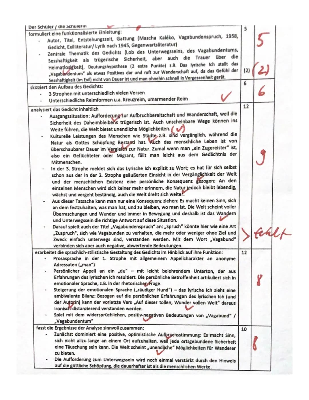 Gedichtsanalyse - "Vagabundenspruch" (Exilliteratur)