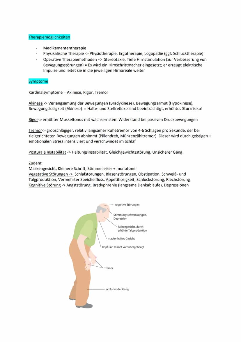 Examen: Morbus Parkinson
Gliederung
Definition
Allgemein
Ursachen
Diagnostik
Therapie
Symptome
Formen
Medikamente
Prophylaxen
Pflegemaßnahme
