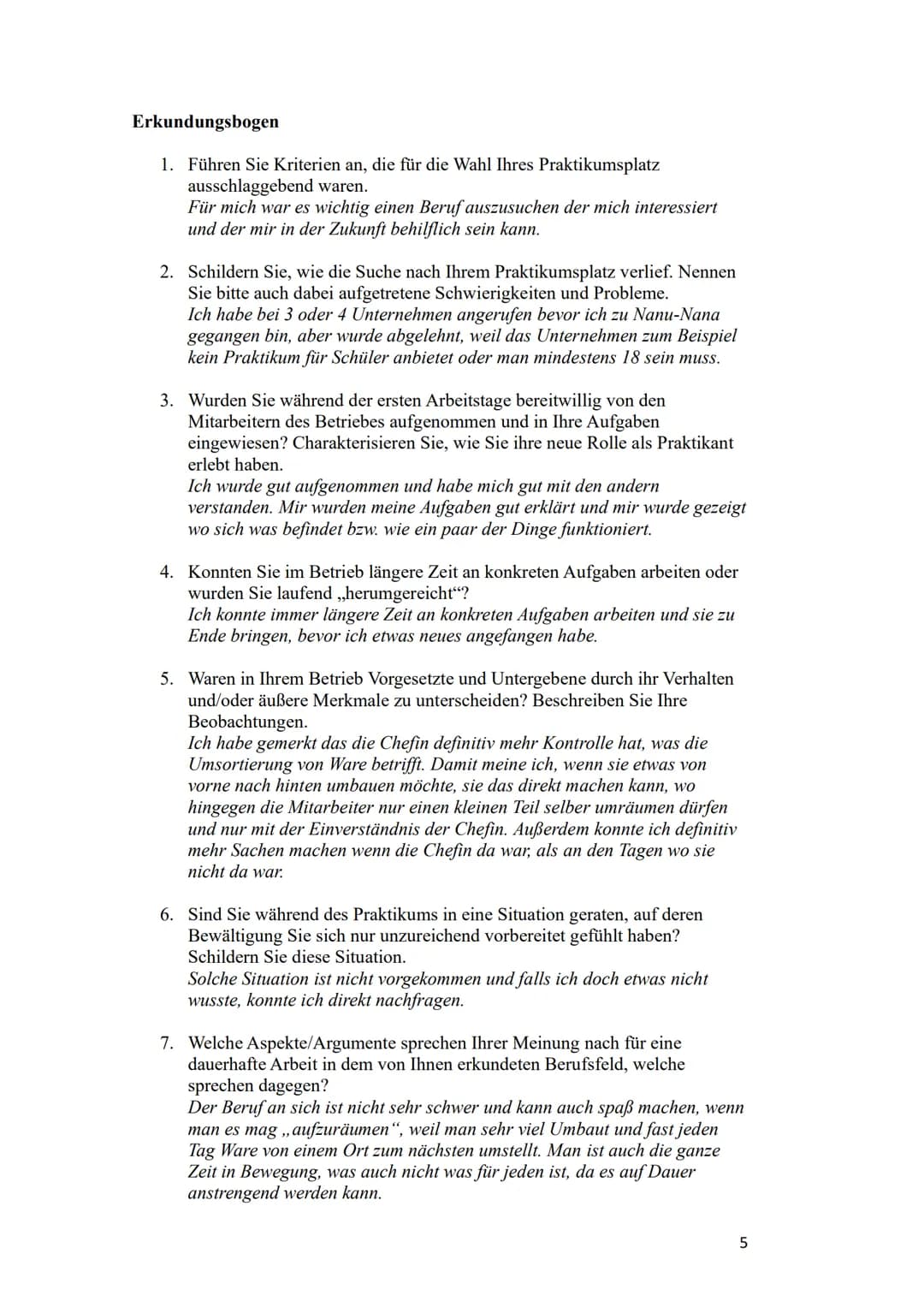 straße
Gymnasium
Praktikumsbericht
Von Diana
Kurs
Schülerbetriebspraktikum in der
Einführungsphase
vom 05.06.2023 19.06.2023
Nanu-Nana
Beruf