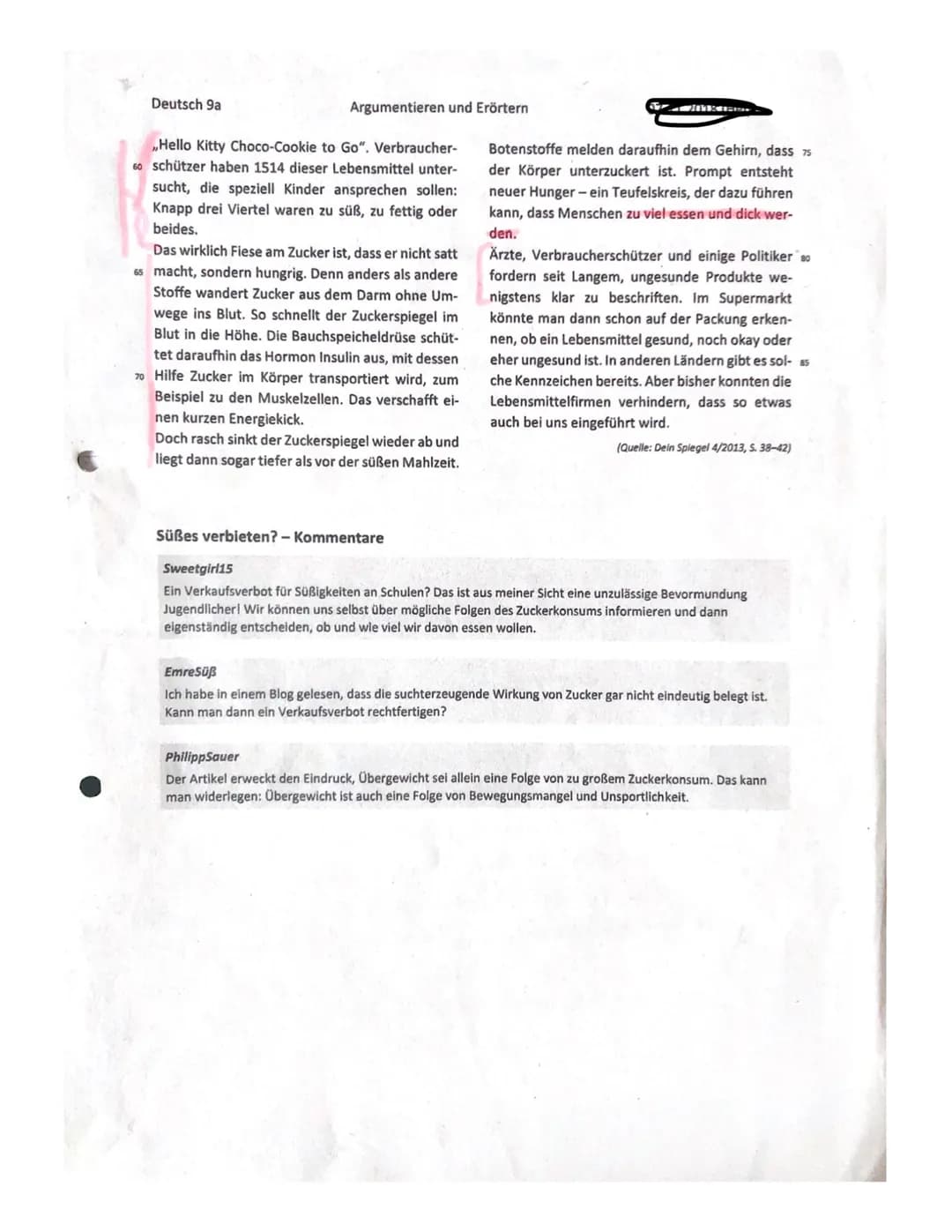 Textgebundene Erörterung: Beispiele und Übungen für Klasse 10