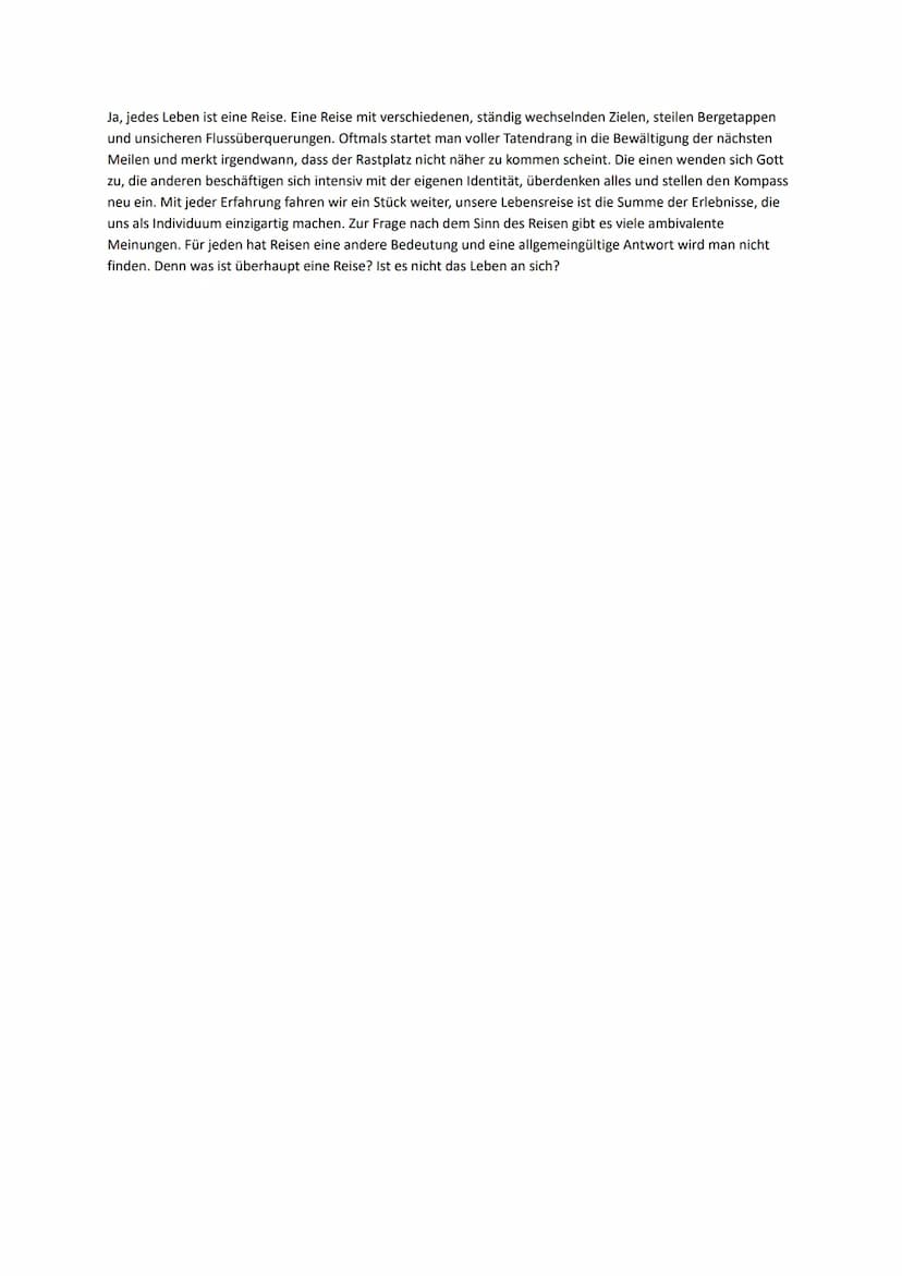 Vergleichende Gedichtinterpretation - Reiselyrik
,,Man entdeckt keine neuen Erdteile, ohne den Mut zu haben, alte Küsten aus den Augen zu ve