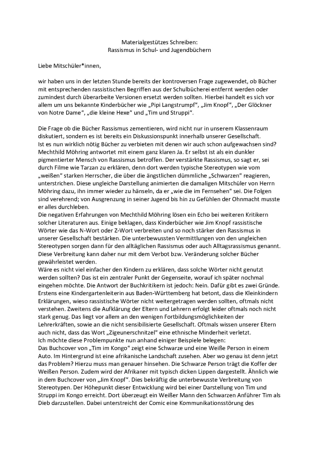 Deutsch GK  Materialgestützes Schreiben 