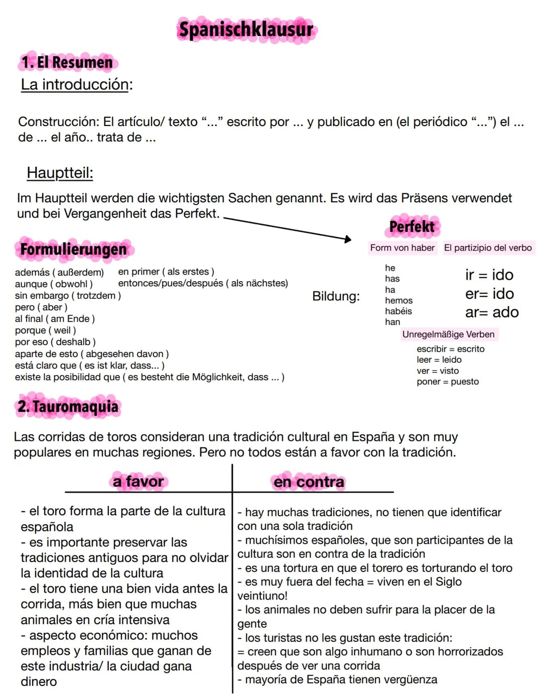 1. El Resumen
La introducción:
Construcción: El artículo/ texto ". ." escrito por ... y publicado en (el periódico "...") el ...
el año.. tr