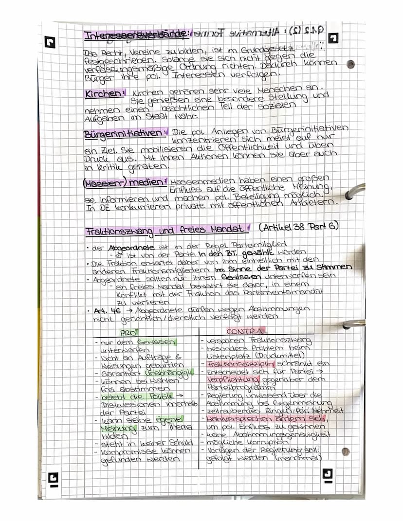 1.2 Herausforderung der Parteiendemokratie
Q1.2 (1): politische Parteien als klassische Möglichkeiten
der Partizipation :/
Aufgaben von Part