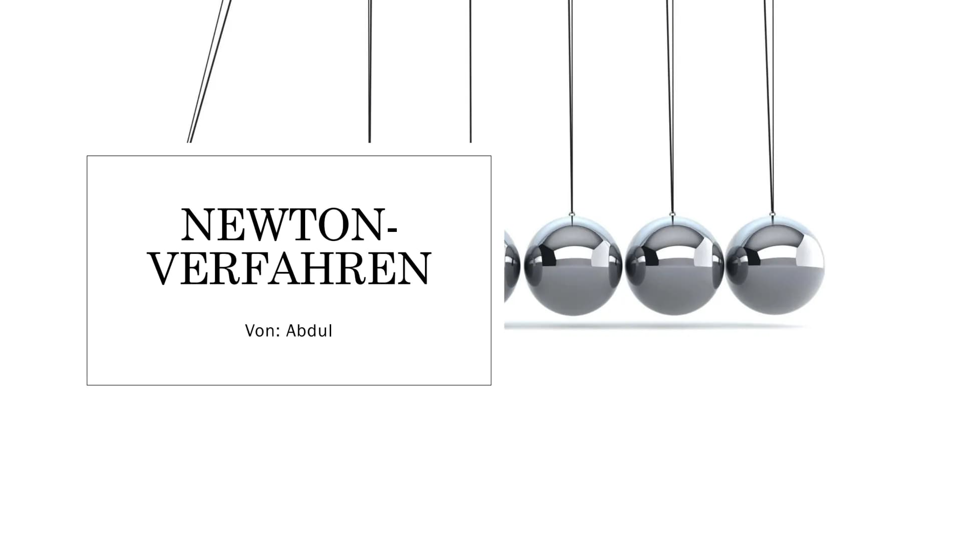 NEWTON-
VERFAHREN
Von: Abdul
-
C Gliederung
O
o Isaac Newton
• Allgemein zum Verfahren
Herleitung der Formel des Newton-Verfahrens
Anwendung