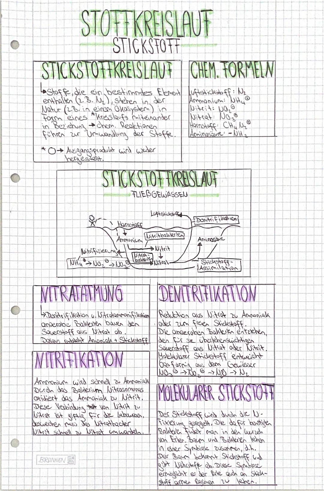 STOFT KREISLAUF
STICKSTOFF
STICKSTOFFKREISLAUF CHEM. FORMELN
Stoffe, die ein bestimmtes Element Luftstickstoff: N₂
enthalten (2.B. N₂), steh