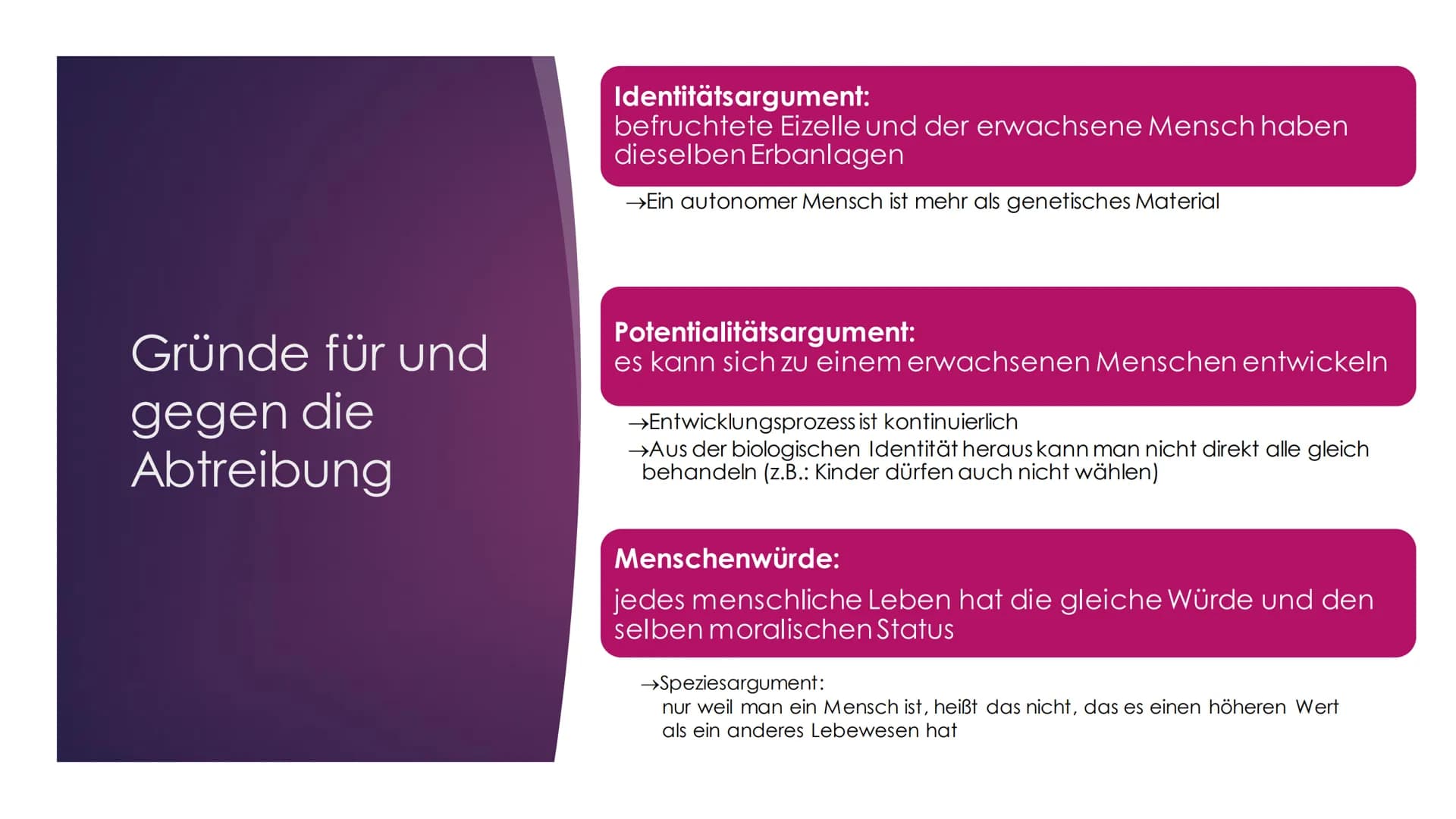 Abtreibung
Wann beginnt das Leben?
Von Nick und Felix Inhaltsverzeichnis
i
O
Was ist Abtreibung?
Rechtliche Grundlagen
Ethische Problemstell