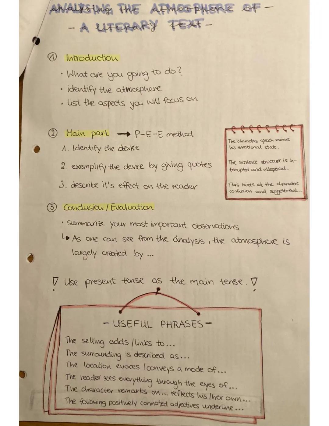 How to Analyse the Atmosphere of a Text: Useful Phrases and Examples