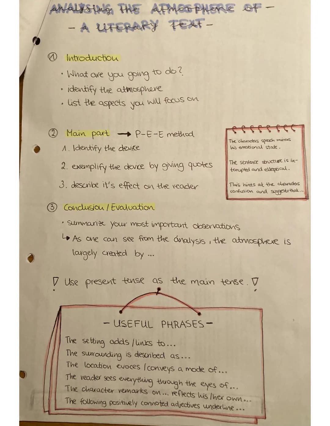 analysing THE ATMOSPHERE of -
- A UTERARY TEXT-
Introduction
• What are you going
identify the atmosphere
list the aspects you will focus on