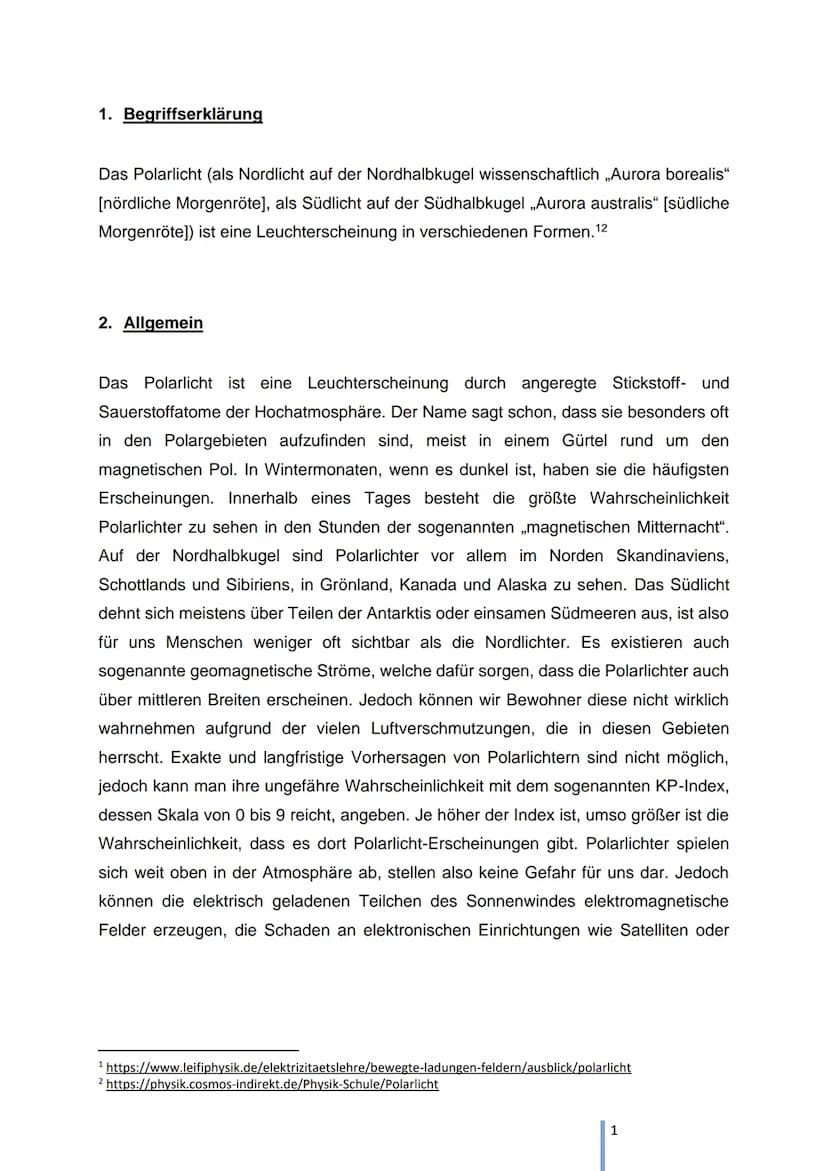 Abbildung 1
Stephanie Mandernach, Lara Weller
Polarlichter
Facharbeit
Fachlehrer: Herr Freyermuth
3.12.2021
TWC Inhaltsverzeichnis
1. Begrif