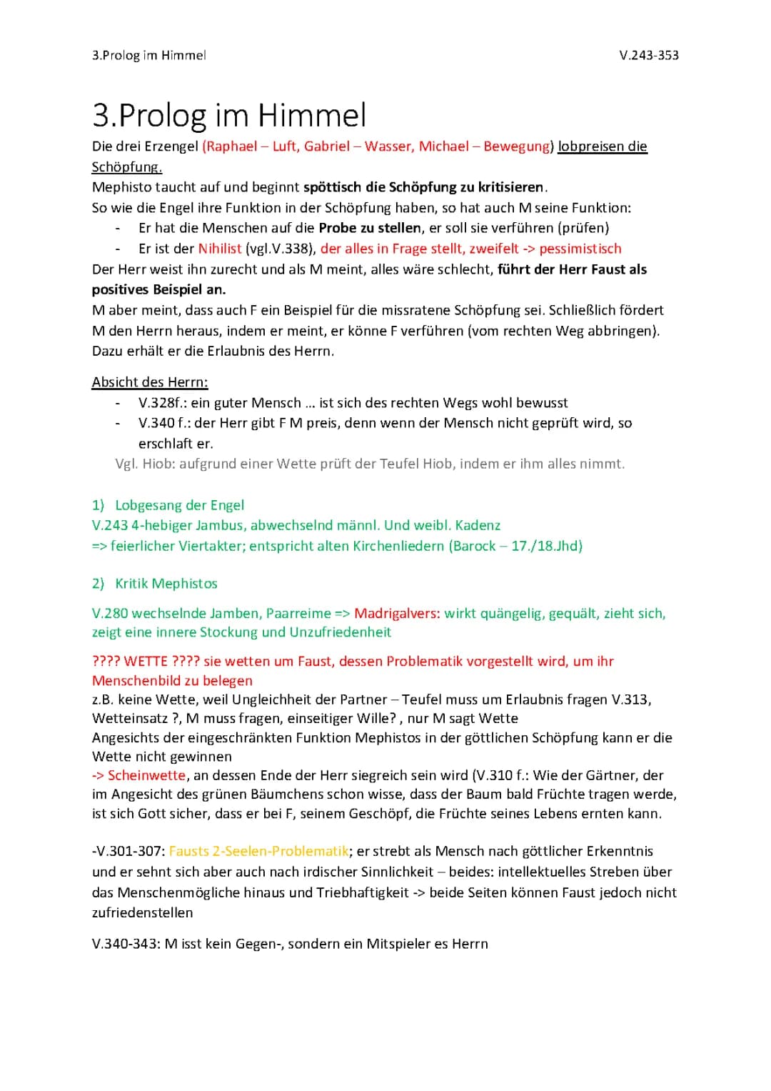 Prolog im Himmel Faust Text: Zusammenfassung und Menschenbilder