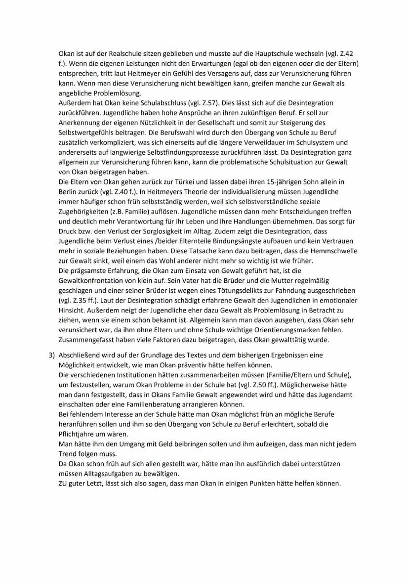 Desintegrationstheorie nach W. Heitmeyer
Vorgegebener Text
Aus heiterem Himmel
Berlin an einem Tag im Winter, Freitagmittag, kurz nach eins.