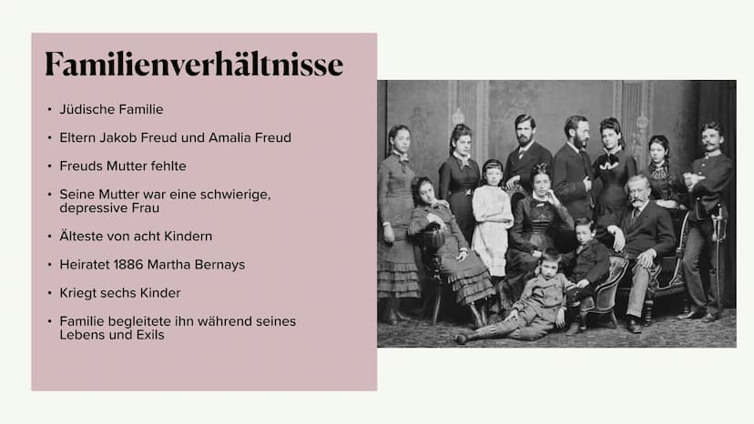 Siegmund Freud &
Erik H. Erikson
PA-GK1 - Lena, Nele Inhaltsangabe:
Biografie Sigmund Freud
• Freud's Familienverhältnisse
●
●
●
●
Die Psych