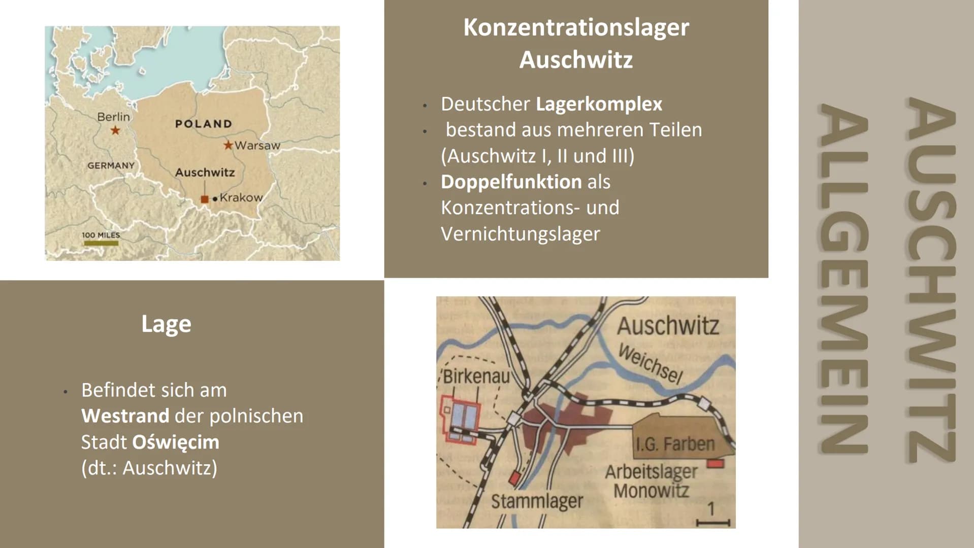 МАС
RBEIT MAC
Konzentrationslager
Auschwitz
Geschichte GK 12
Mascha Röhrenbeck
Annika Gahn
FRET 01
02
03
04
05
Allgemeine Fakten
Aufbau Ausc