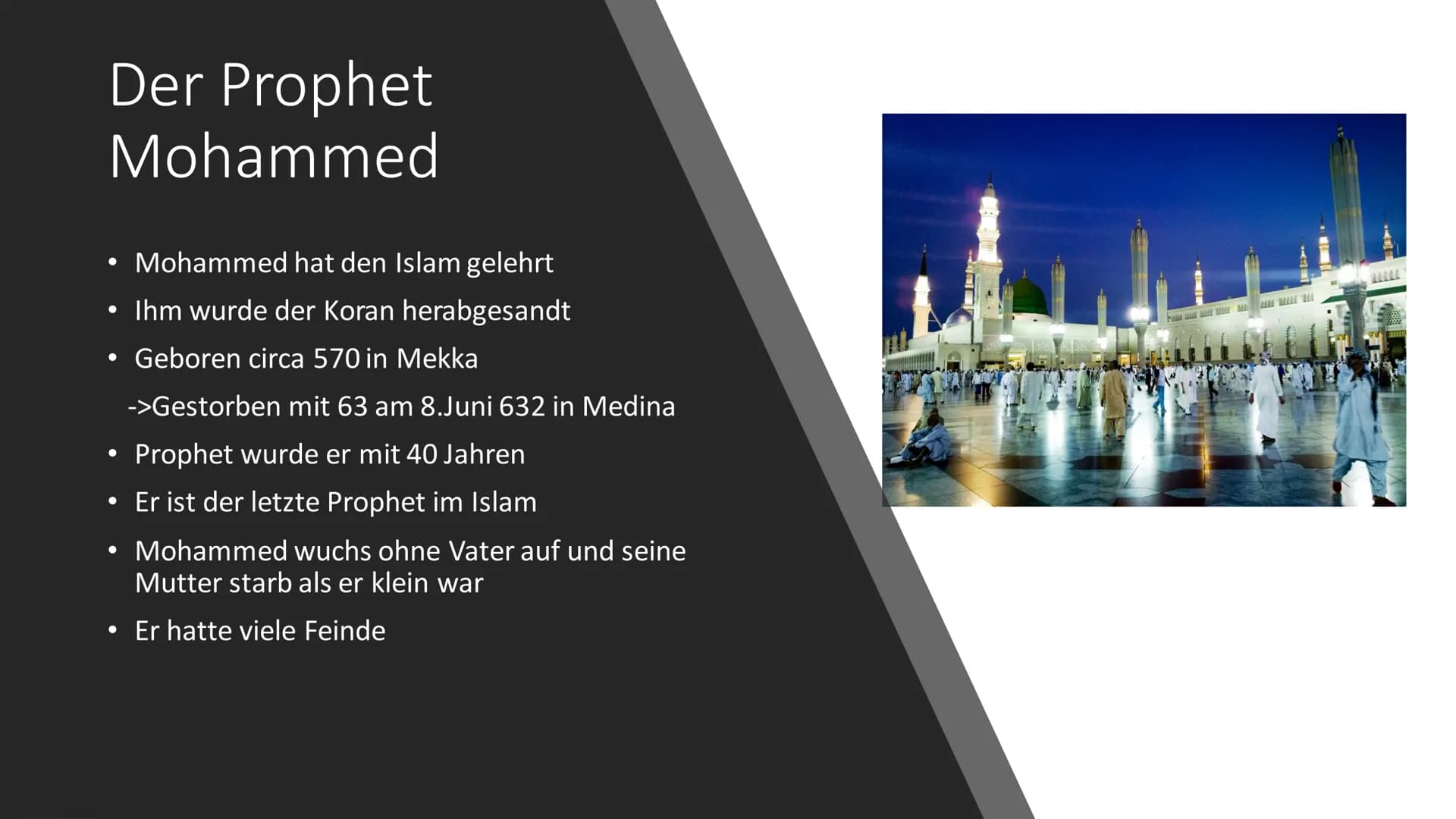 Der Islam
C+ Inhalt
Allgemeines
• Die Entstehung des Islams
Der Gott
• Der Prophet Mohammed
Die 5 Säulen
Die 6 Säulen
Der Koran
• Die Mosche