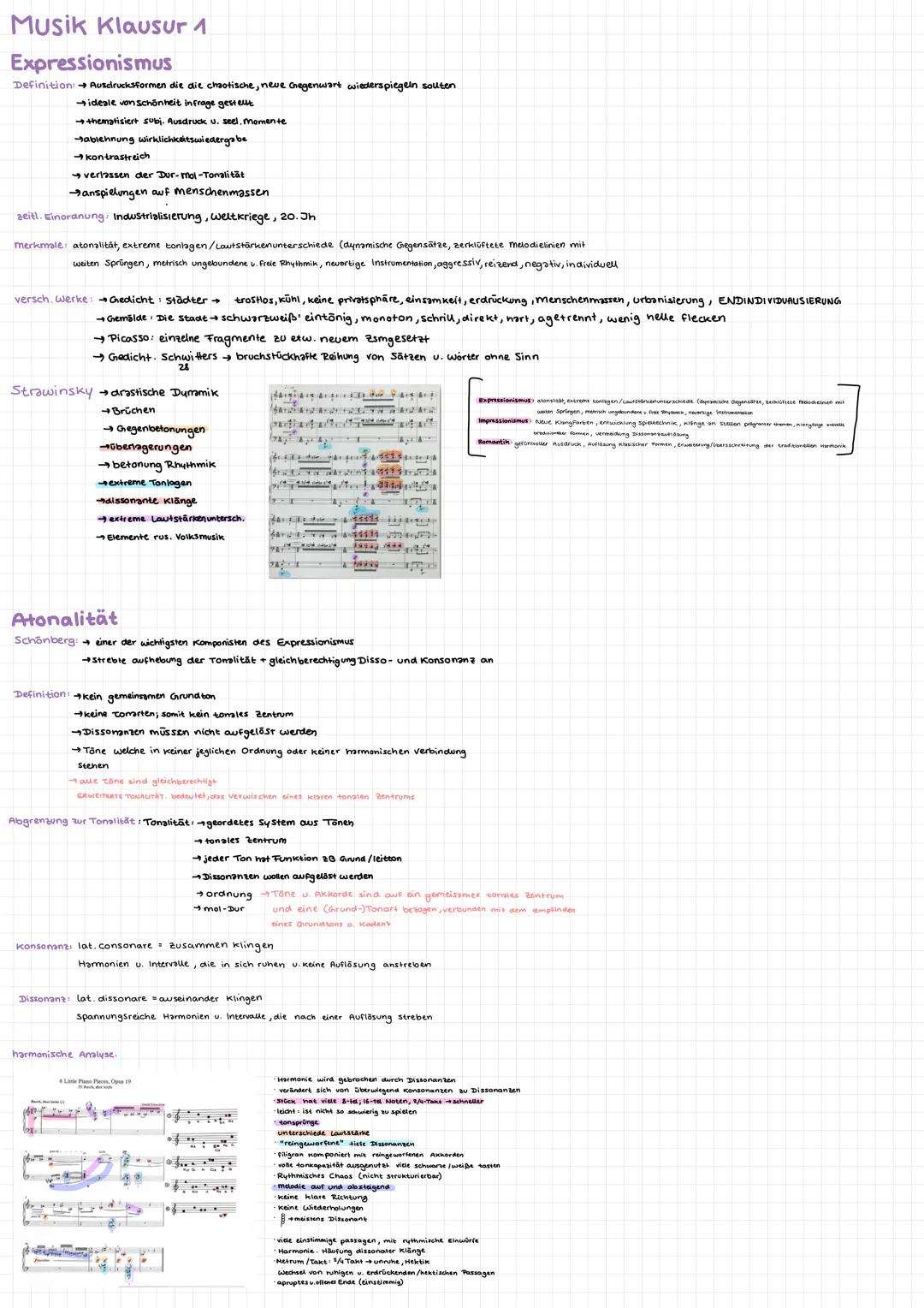  Expressionismus, Zwölftonmusik und Atonalität