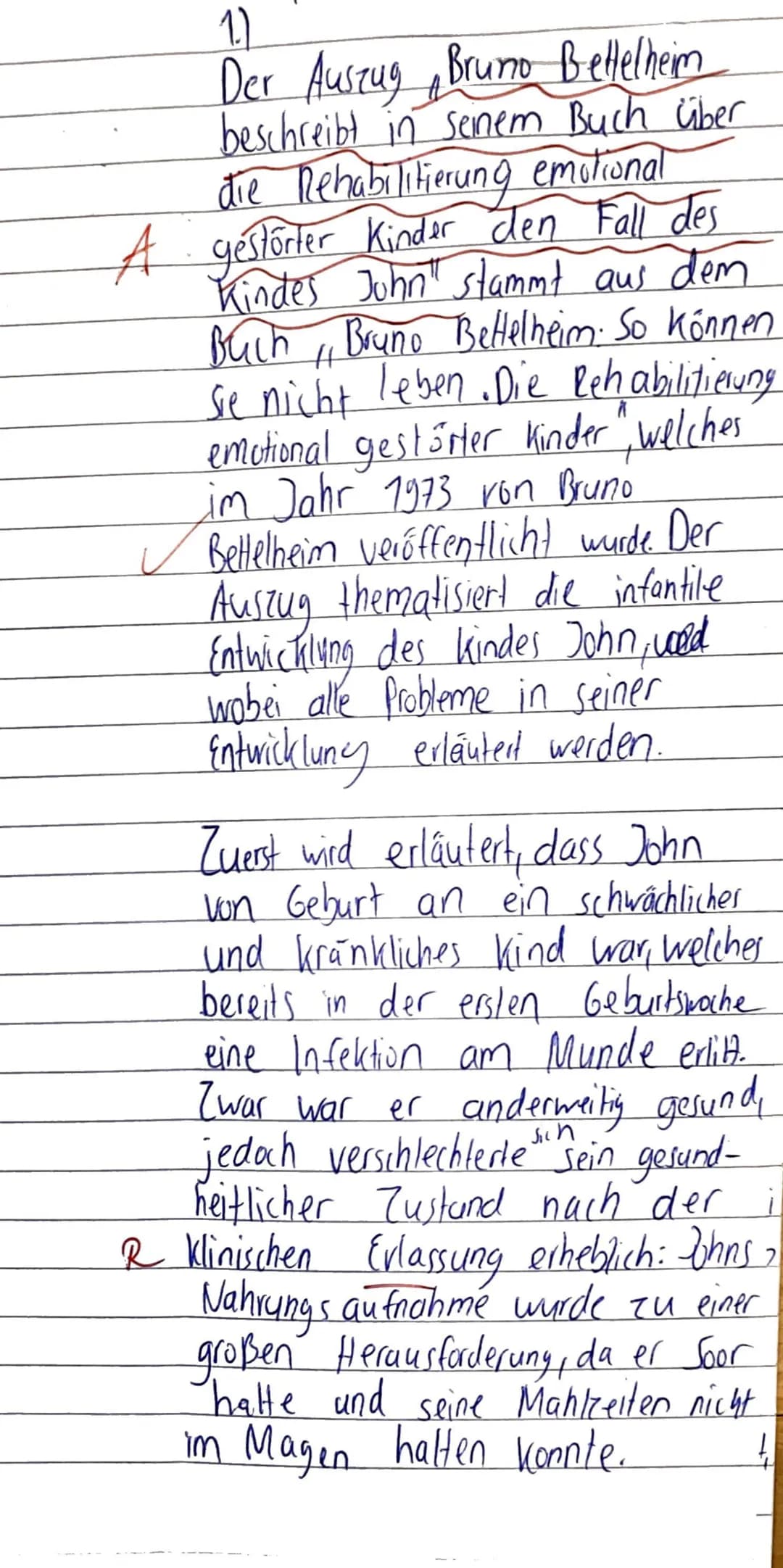 Thema: Die psychosexuelle Entwicklung nach Sigmund Freud
Materialgrundlage: Bruno Bettelheim: So können sie nicht leben. Die Rehabilitierung