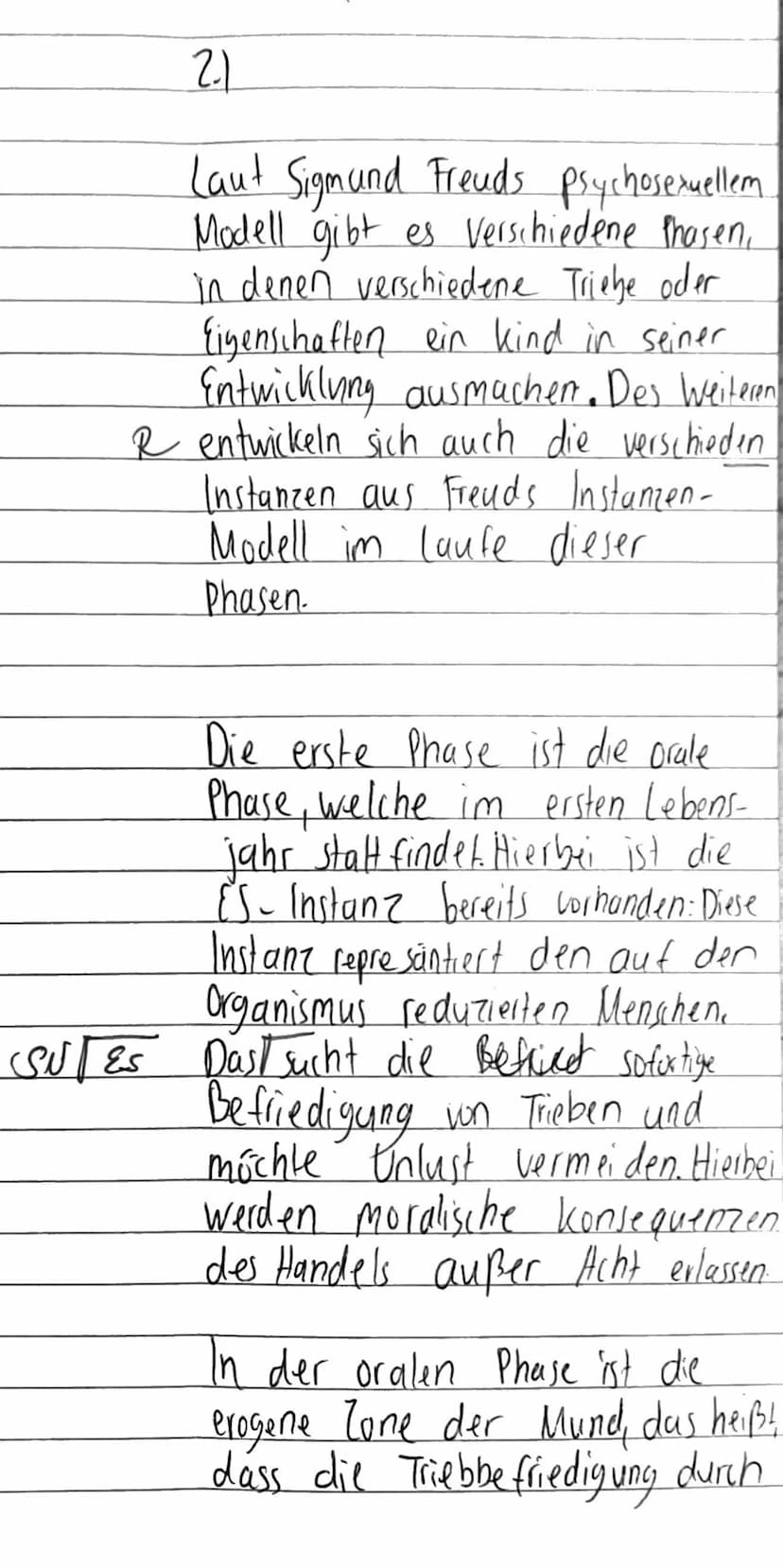 Thema: Die psychosexuelle Entwicklung nach Sigmund Freud
Materialgrundlage: Bruno Bettelheim: So können sie nicht leben. Die Rehabilitierung