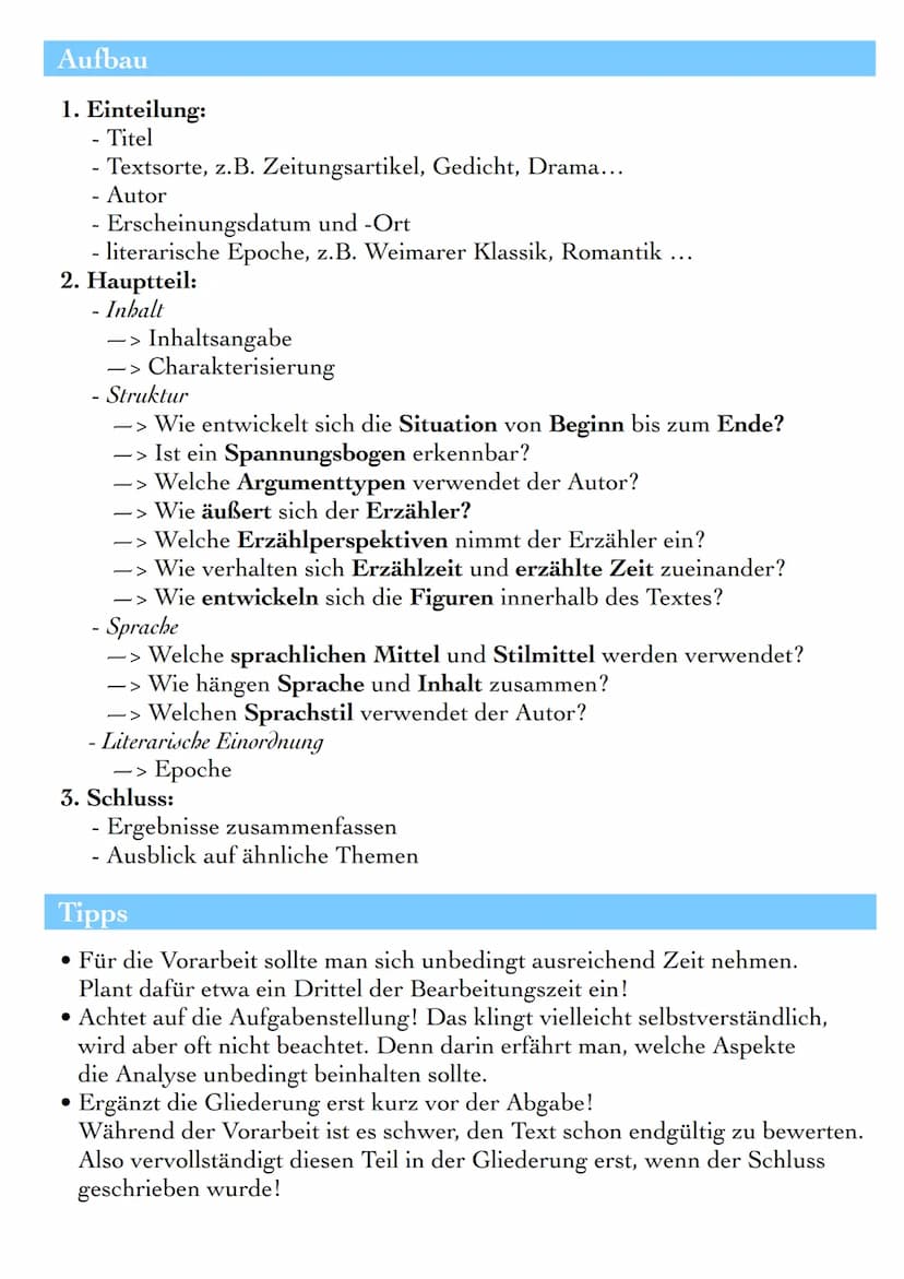 TEXTANALYSE
Die Textanalyse ist eine Aufsatzform, bei der man Inhalt, Sprache und
Struktur eines Textes analysiert.
Definition
Anschließend 