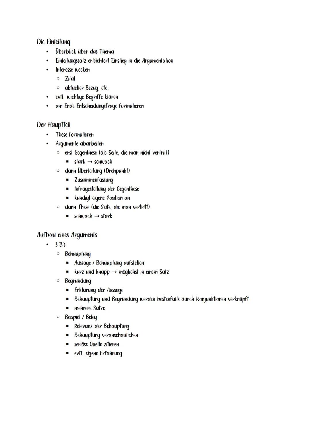 Allgemein

Die Erörterung
antithetisch

- Argumentation, Diskussion
- Pro- und Kontra Seite wird vertreten
- $\rightarrow$ positive und nega
