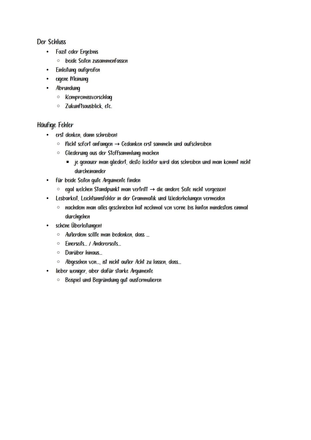 Allgemein

Die Erörterung
antithetisch

- Argumentation, Diskussion
- Pro- und Kontra Seite wird vertreten
- $\rightarrow$ positive und nega