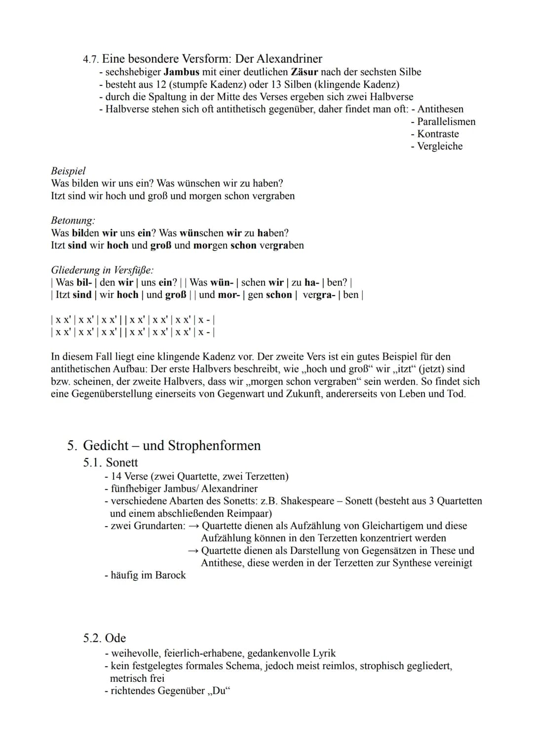 1. Die Strophe
1.1 Strophen
- sind Verbindungen aus Versen
- geschlossene Einheit
- je nach Anzahl der Verse Bezeichnung als: Zweizeiler, Dr