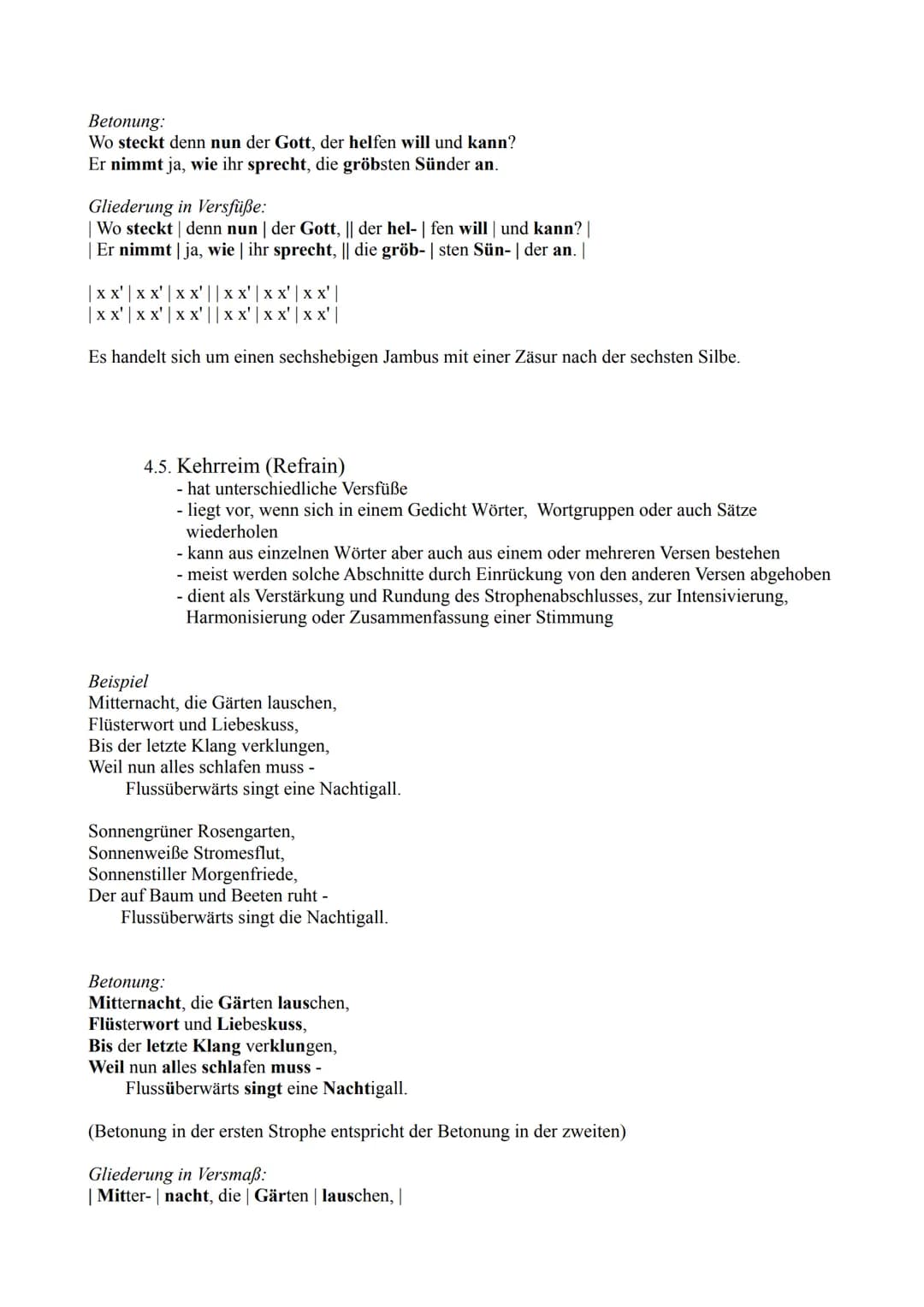 1. Die Strophe
1.1 Strophen
- sind Verbindungen aus Versen
- geschlossene Einheit
- je nach Anzahl der Verse Bezeichnung als: Zweizeiler, Dr