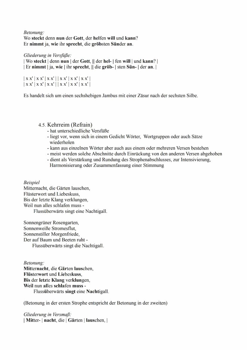 1. Die Strophe
1.1 Strophen
- sind Verbindungen aus Versen
- geschlossene Einheit
- je nach Anzahl der Verse Bezeichnung als: Zweizeiler, Dr