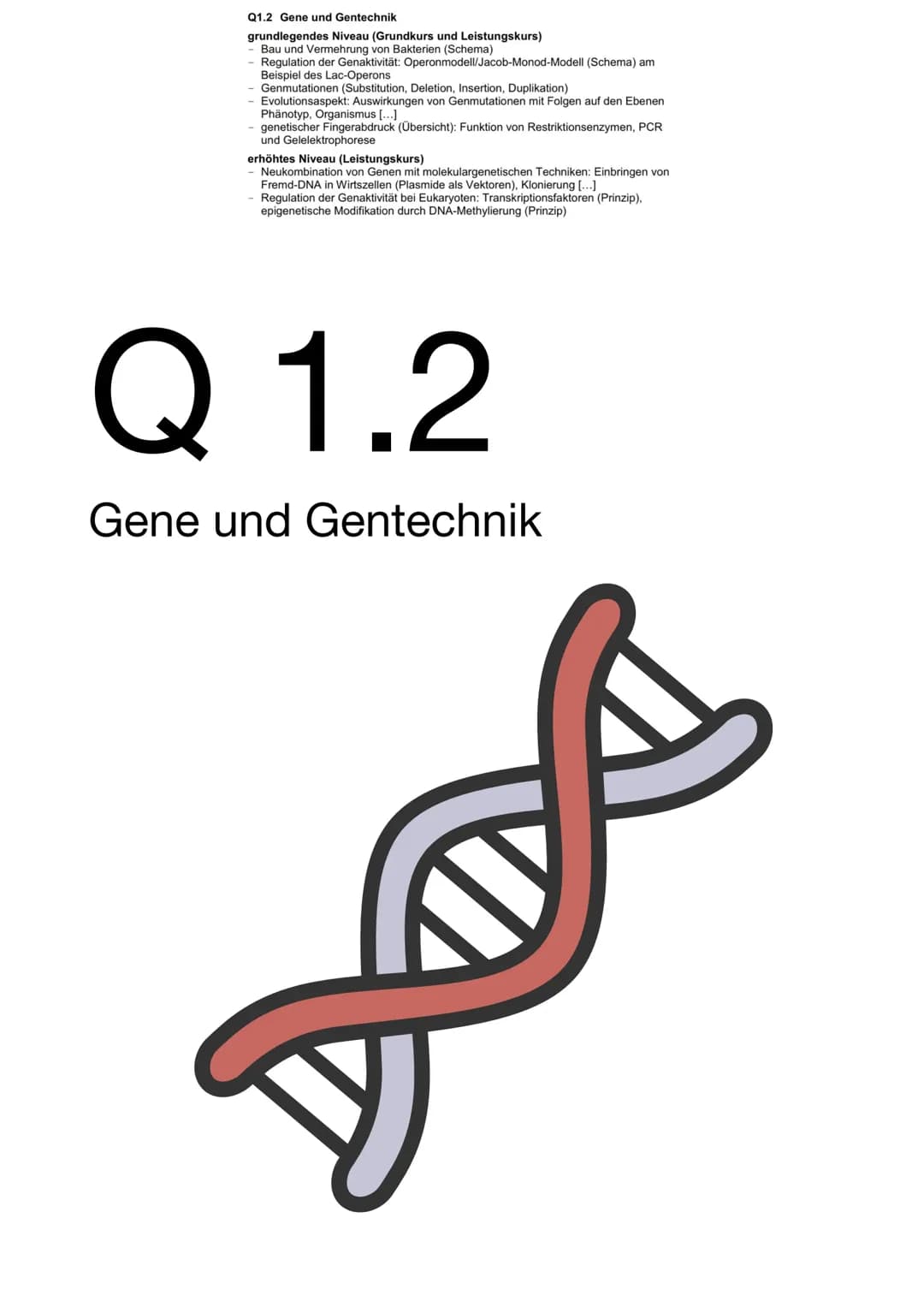 Q1.2 Gene und Gentechnik Abitur Gymnasium