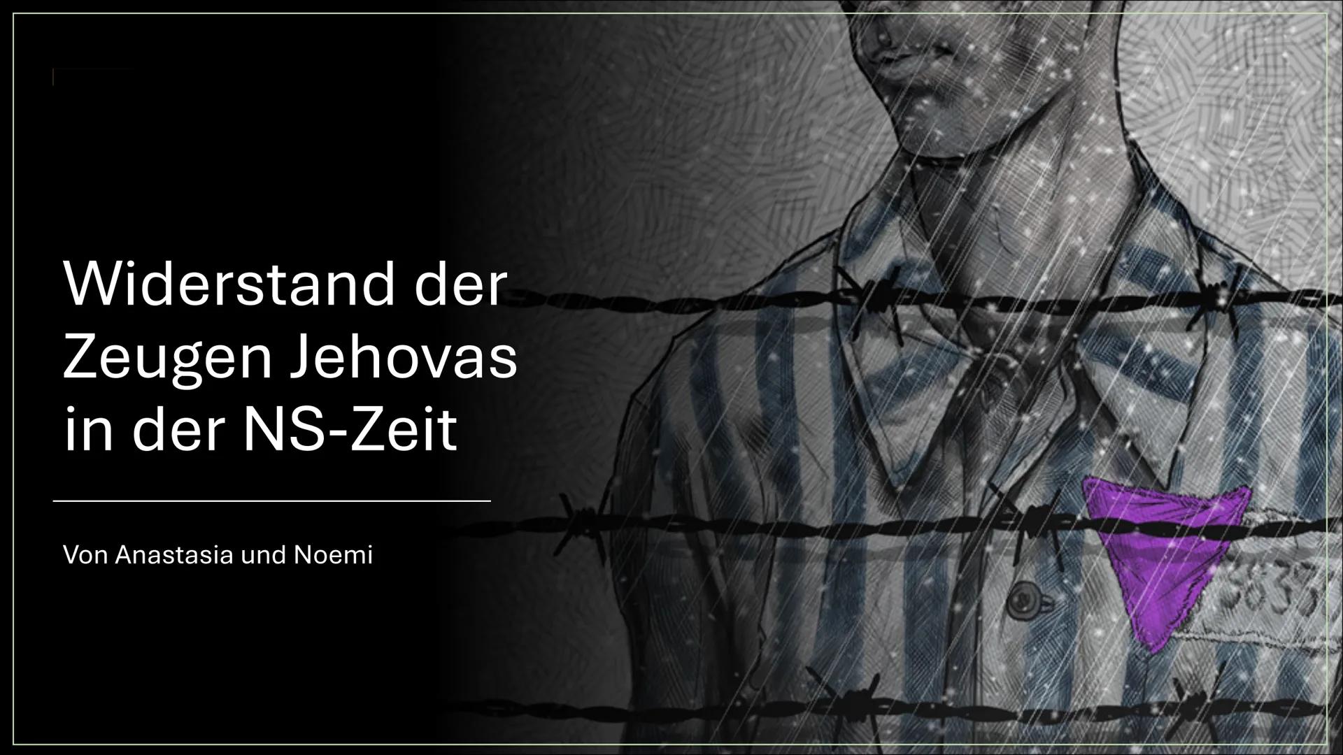 Widerstand der
Zeugen Jehovas
in der NS-Zeit
Von Anastasia und Noemi
TRES Inhalt
1. Was sind Zeugen Jehovas?
1.1 Missionierung der Zeugen Je