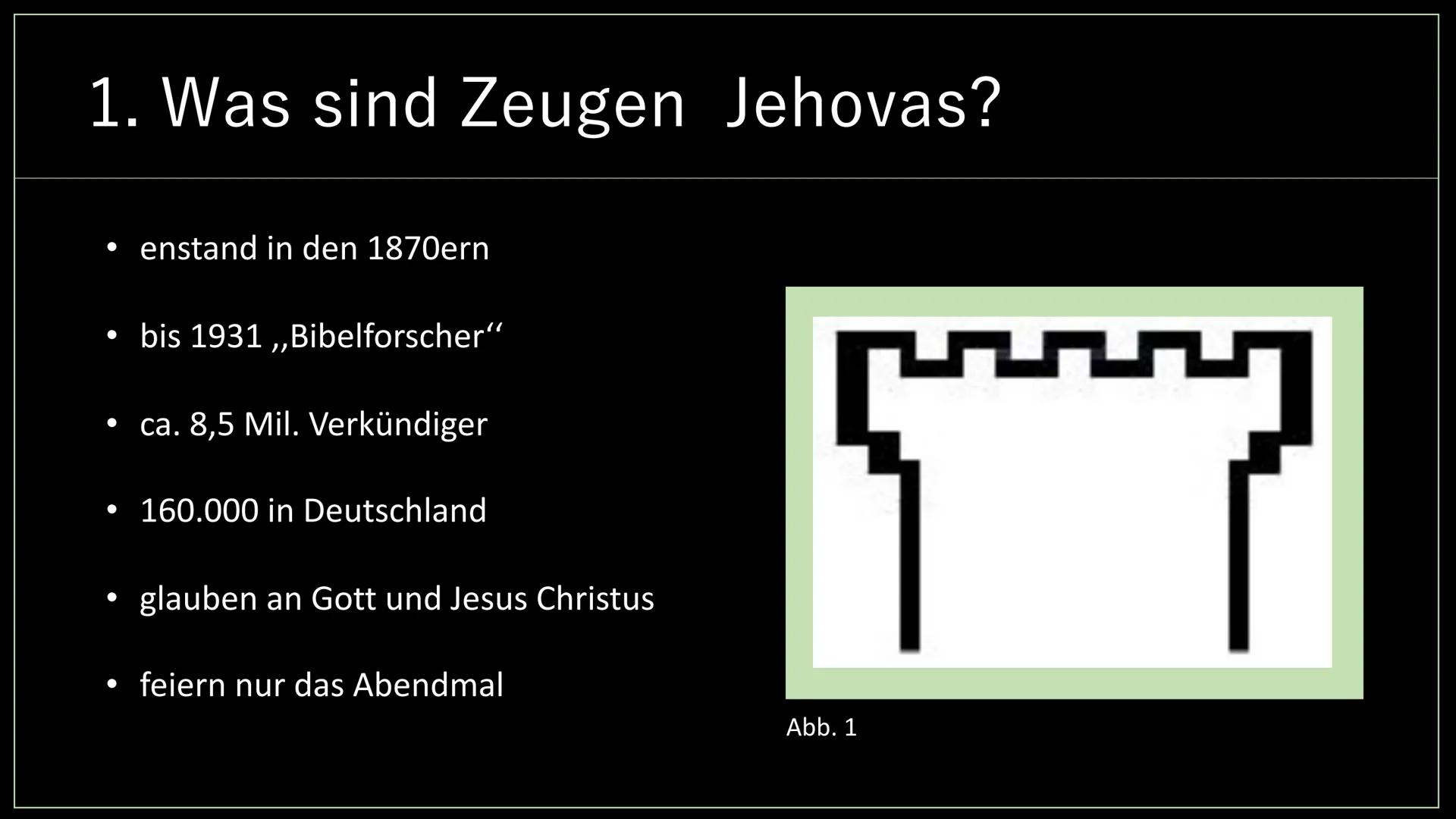 Widerstand der
Zeugen Jehovas
in der NS-Zeit
Von Anastasia und Noemi
TRES Inhalt
1. Was sind Zeugen Jehovas?
1.1 Missionierung der Zeugen Je