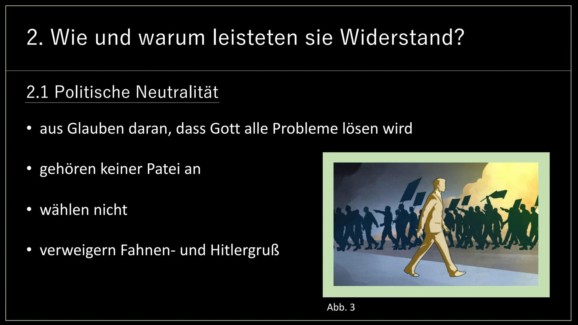 Widerstand der
Zeugen Jehovas
in der NS-Zeit
Von Anastasia und Noemi
TRES Inhalt
1. Was sind Zeugen Jehovas?
1.1 Missionierung der Zeugen Je
