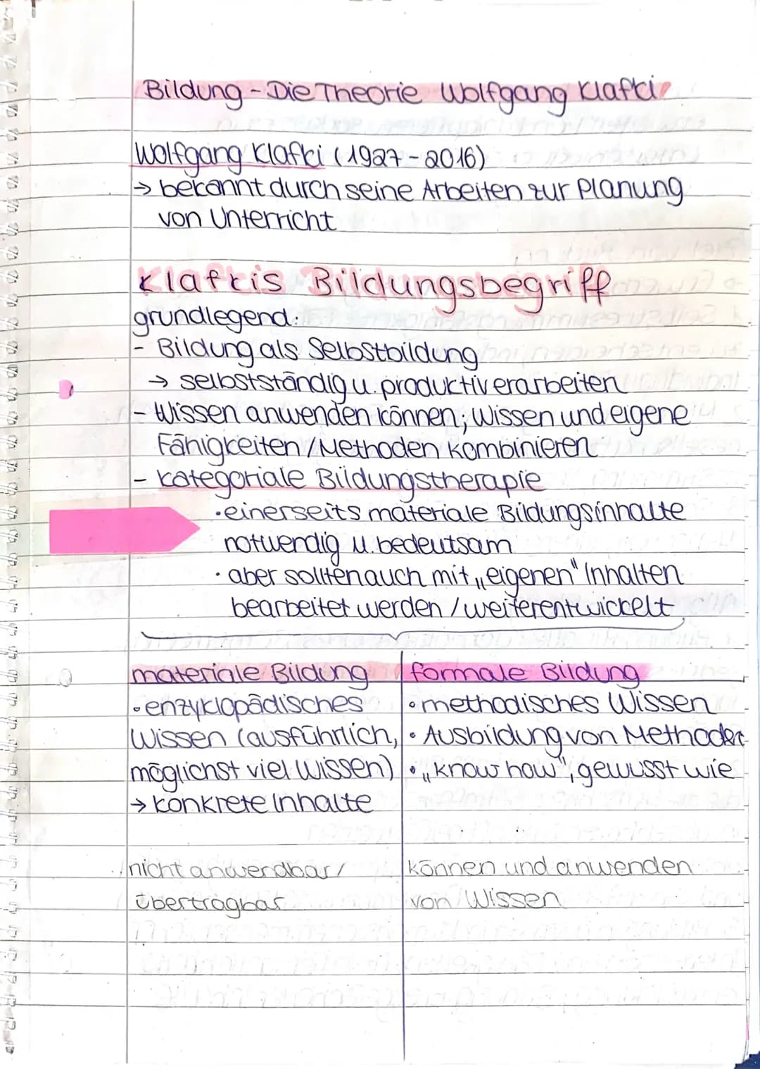 G
3
3
។
P
Q
Bildung - Die Theorie Wolfgang klaftiz
_____________
Wolfgang Klafki (1927-2016)
→ bekannt durch seine Arbeiten zur Planung.
von
