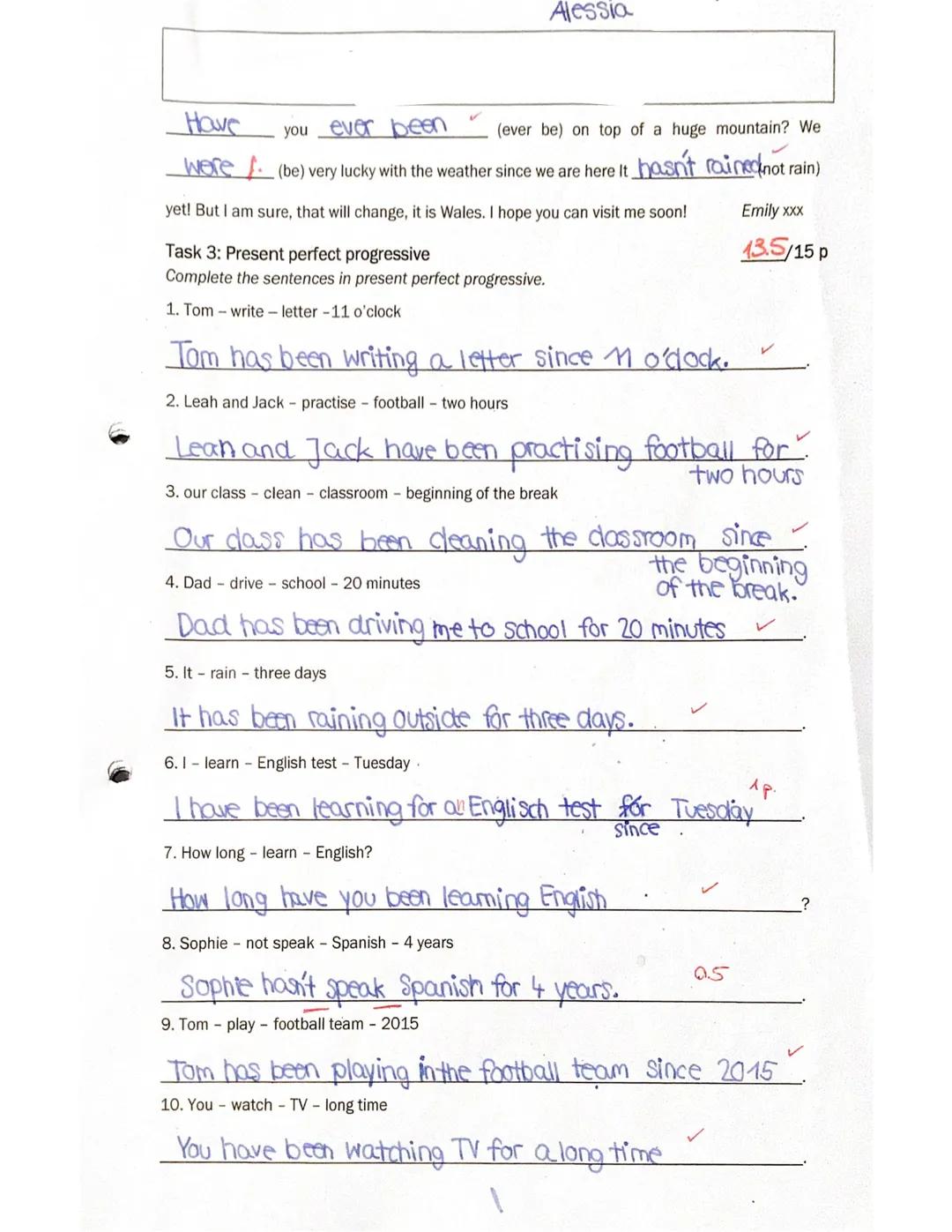 U
Name: Alessia
English Test No. 1
Task 1: Find the missing word
Fill in the gap with the right word(s) of Unit 1.
1. Queen Elizabeth II. li