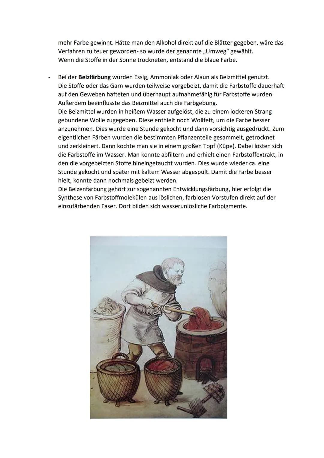 Ergänzung zu dem Thema: Alte Färbemethoden
Ergänzung der Bereiche:
1.
●
1. Welche Arten von Färbemethoden gibt es bei den Naturfarbstoffen?
