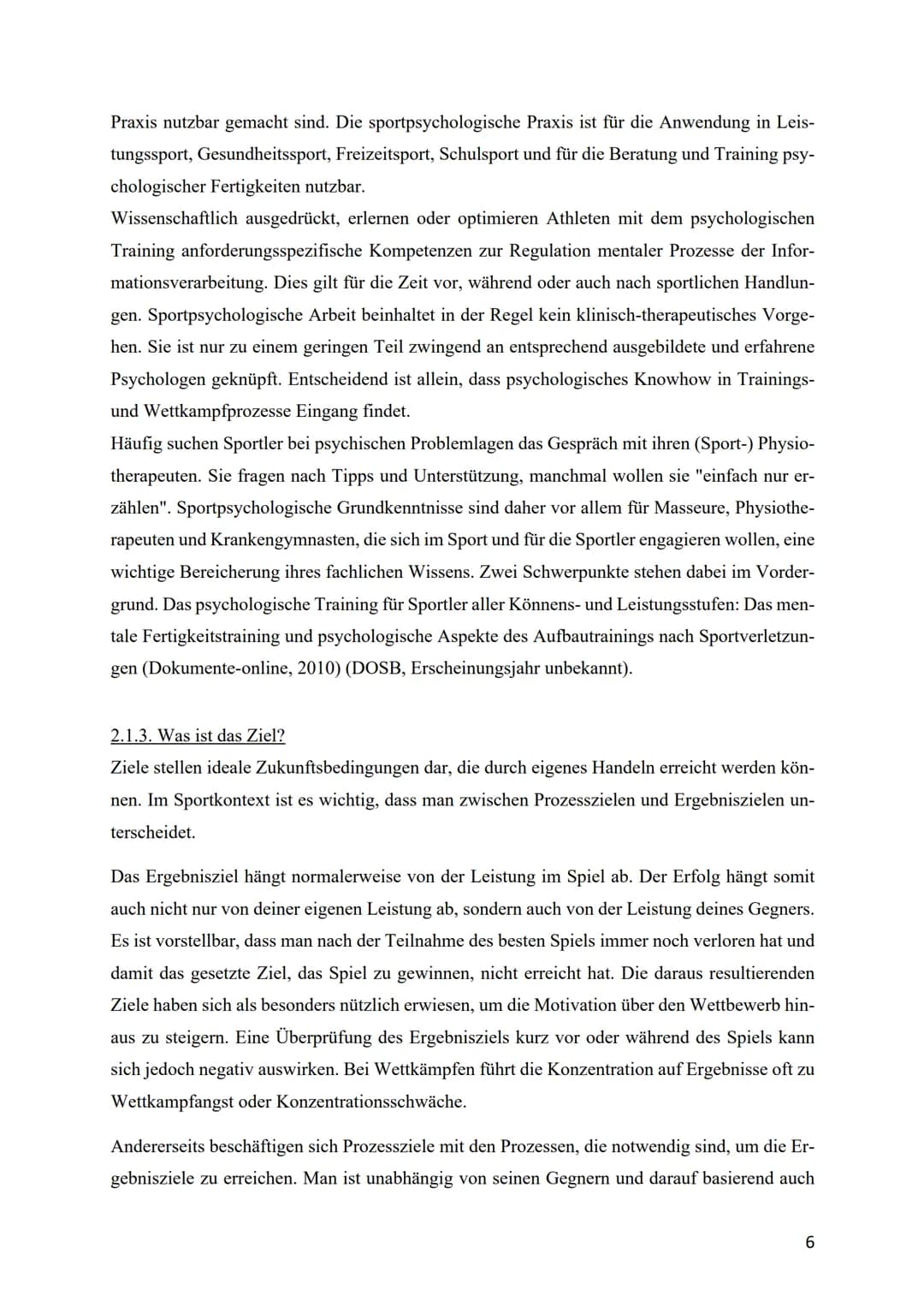 Sportpsychologie
Stephanie Mandernach / Lara Spanier
Sport-Hausarbeit
Herr Gleser
HPII - Sport 2
13.12.2021 Inhaltsverzeichnis
1. Einleitung