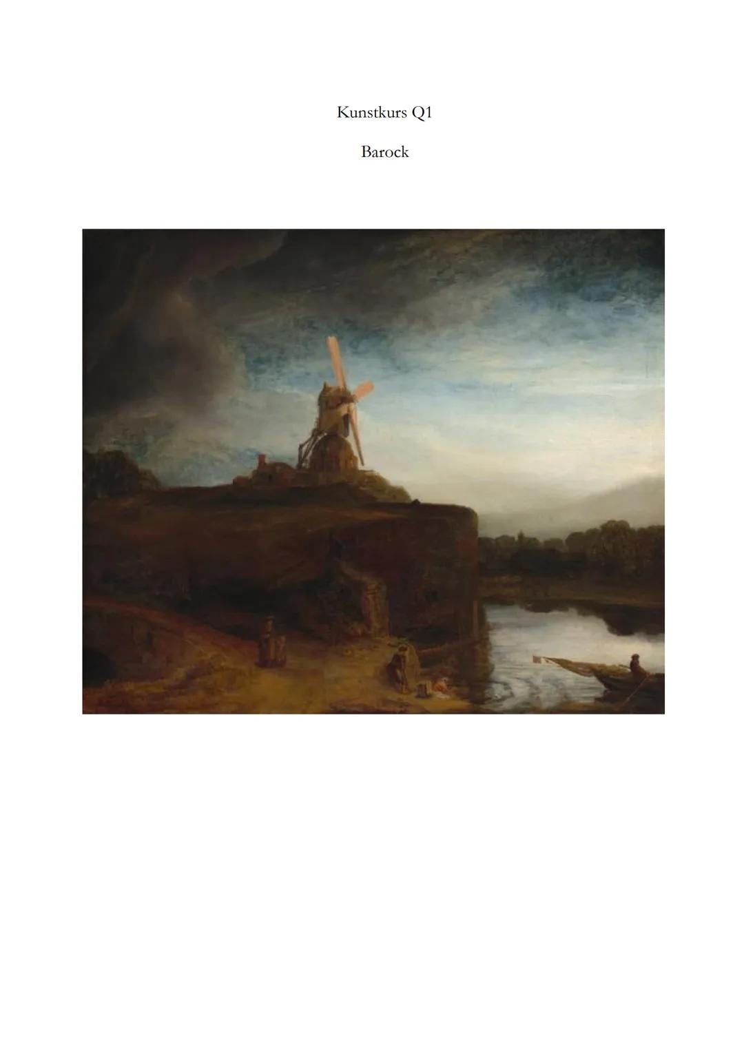 Kunstkurs Q1

Barock Inhaltsverzeichnis

1. Herkunft des Wortes „Barock"
2. Herkunft der Epoche
3. Aufteilung der Epoche
4. Historischer Hin